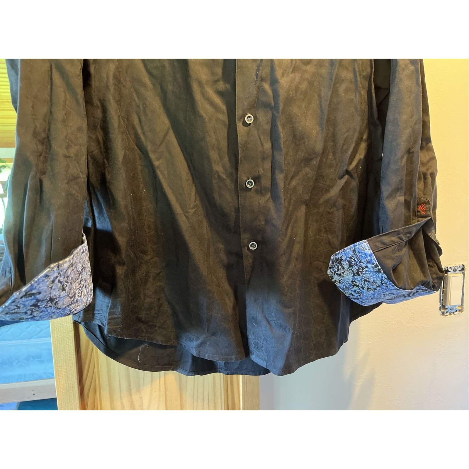 Robert Graham Robert Graham men’s M black long sleeve button cotton shirt Size US M / EU 48-50 / 2 - 7 Thumbnail