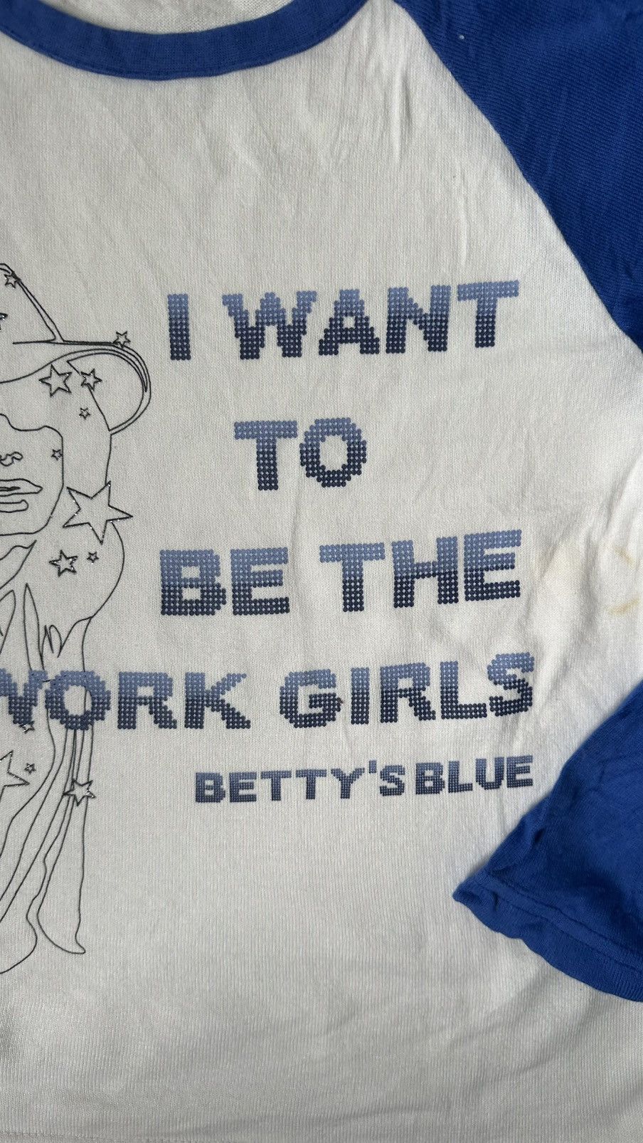 Japanese Brand VINTAGE BETTY BLUE HYSTERIC INSPIRED RAGLAN TEE Size US S / EU 44-46 / 1 - 2 Thumbnail
