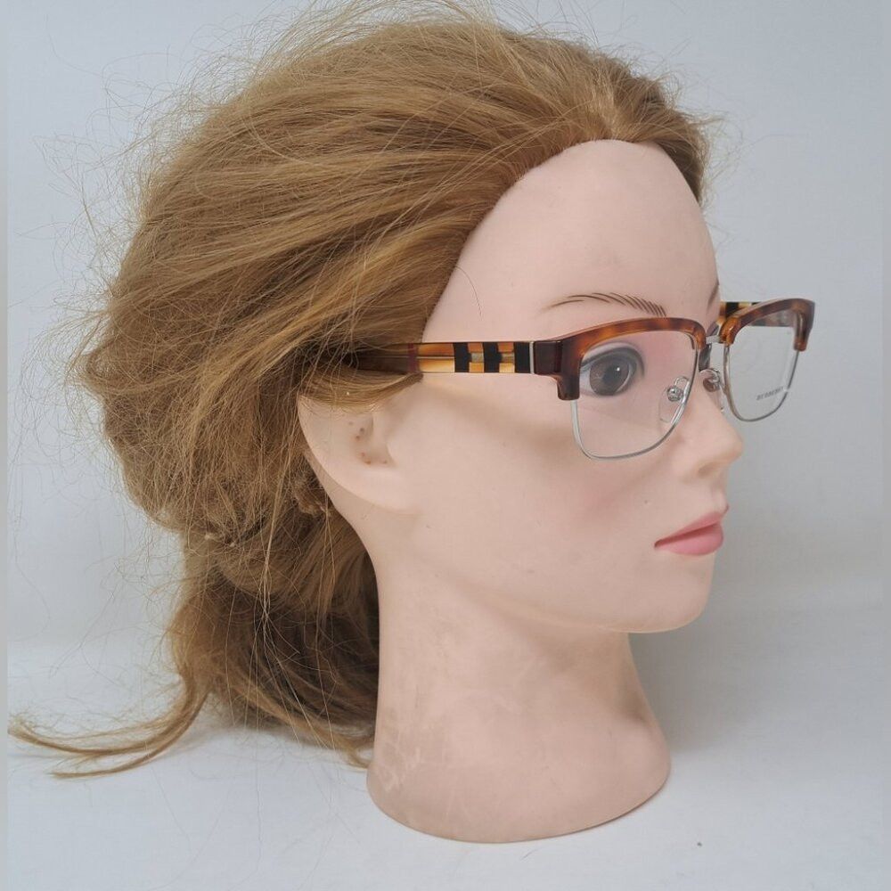 Burberry Burberry Eye Glasses Frames Unisex Half Rim Havana Nova Che Size ONE SIZE - 6 Thumbnail