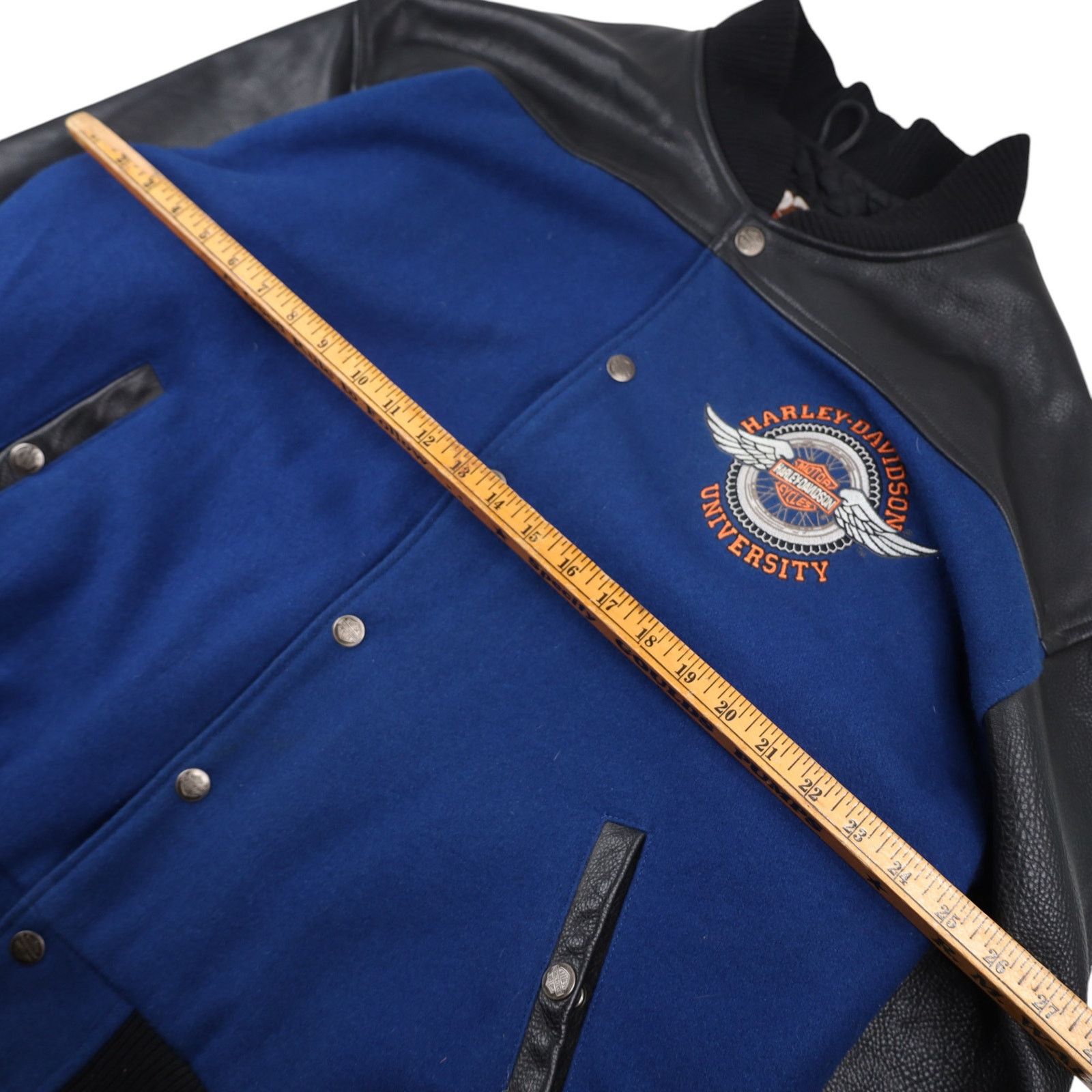 Harley Davidson × Vintage VTG Harley Davidson University Big Logo Letterman Jacket Size US XXL / EU 58 / 5 - 6 Thumbnail