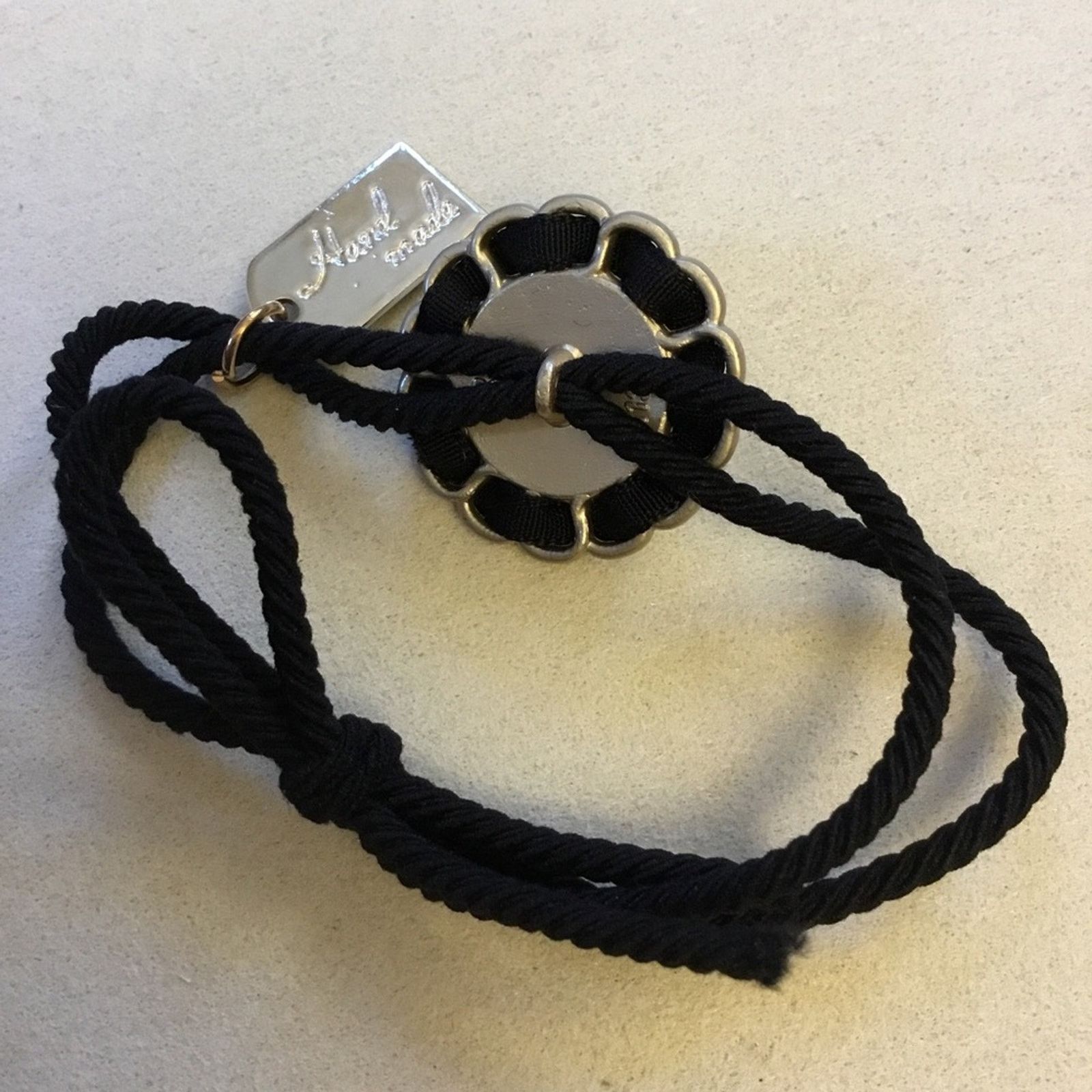 Other Black & Matte Gold Pearl Floret Detail Rope Hair Tie Size ONE SIZE - 5 Thumbnail