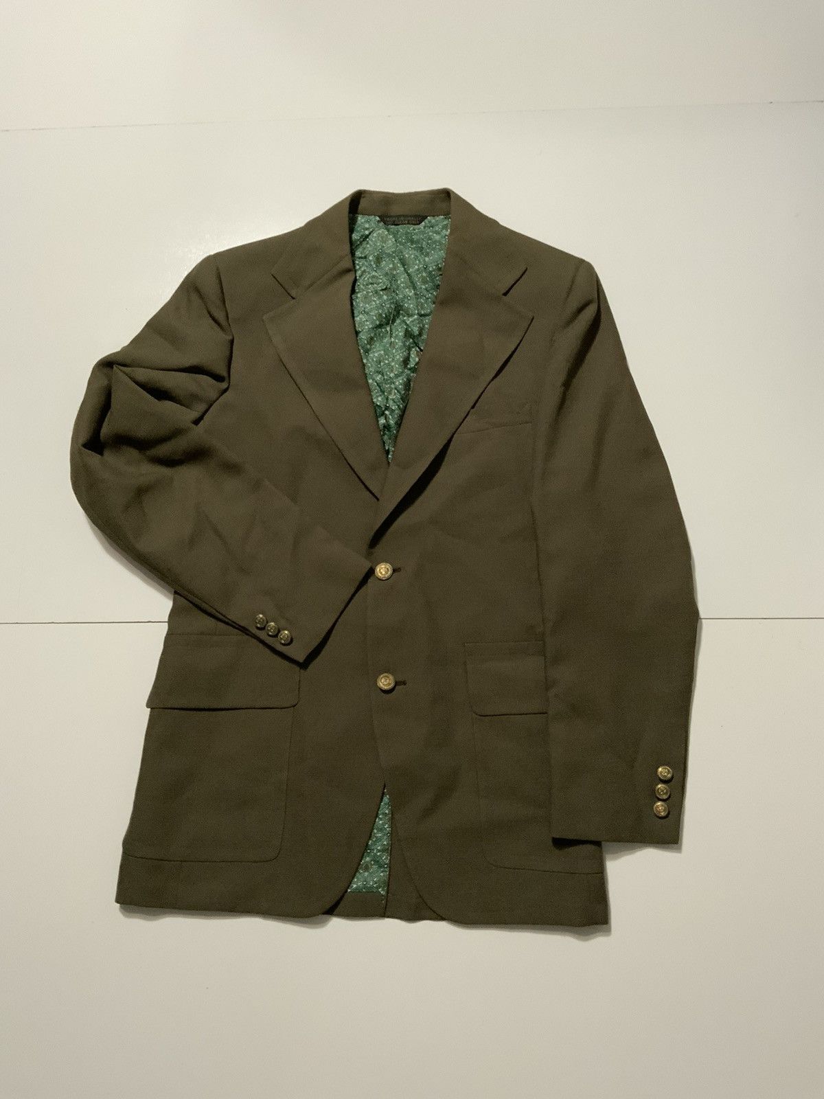 Vintage Cricketeer Karstens Union Made Polyester Suit Jacket & Pants Size 38R - 2 Thumbnail