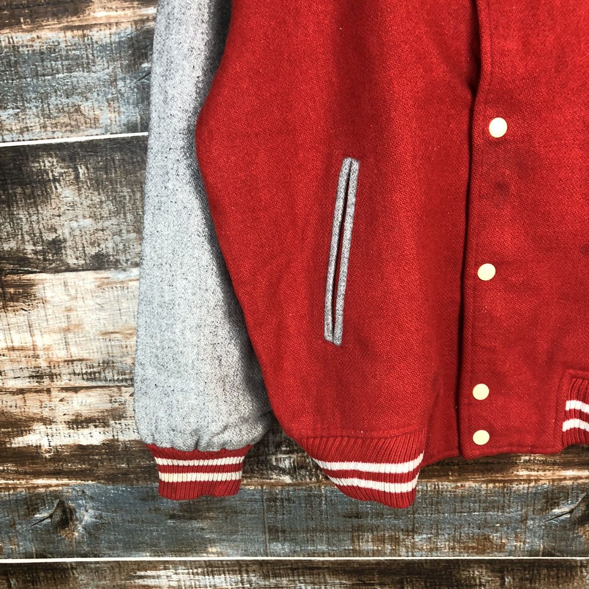 Japanese Brand Japan vintage plain Red Bomber varsity Jacket #A1756 Size US M / EU 48-50 / 2 - 7 Thumbnail