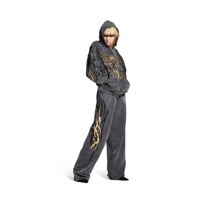 Balenciaga o1tr1nto0426 Tacky Gold Zip-Up Hoodie Regular Fit in Black Size US S / EU 44-46 / 1 - 2 Thumbnail