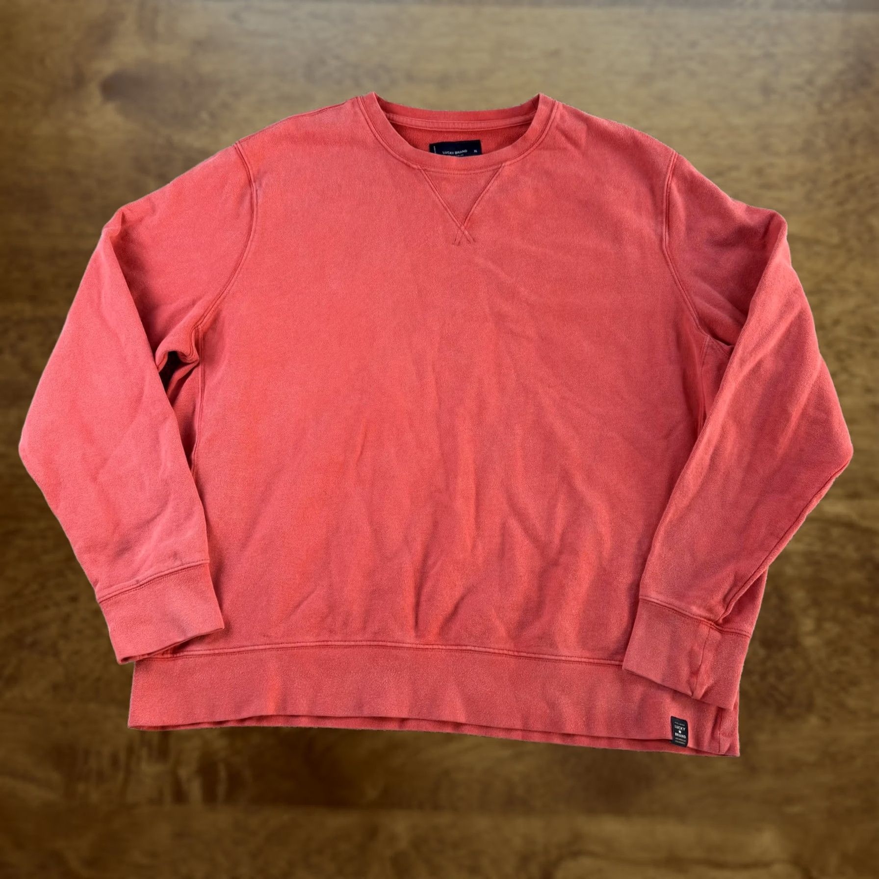 Lucky Brand Lucky Brand Sweatshirt Mens XL Orange Knit Crewneck Pullover Stretch Logo Solid Size US XL / EU 56 / 4 - 1 Thumbnail