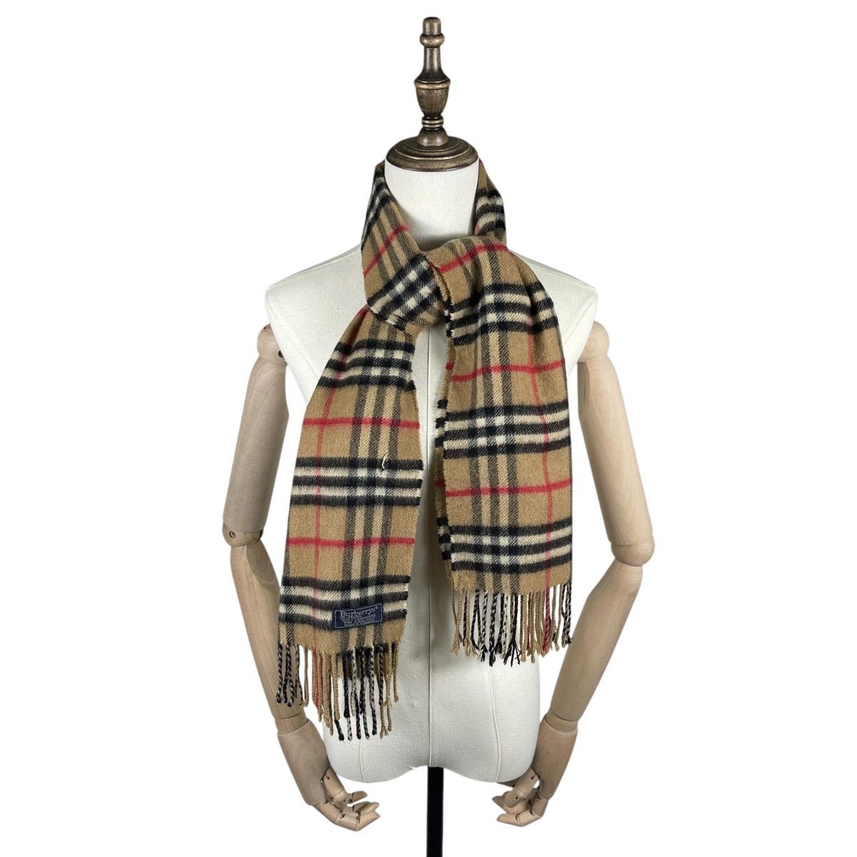 Vintage Burberry Nova Checked Cashmere Scarf Muffler