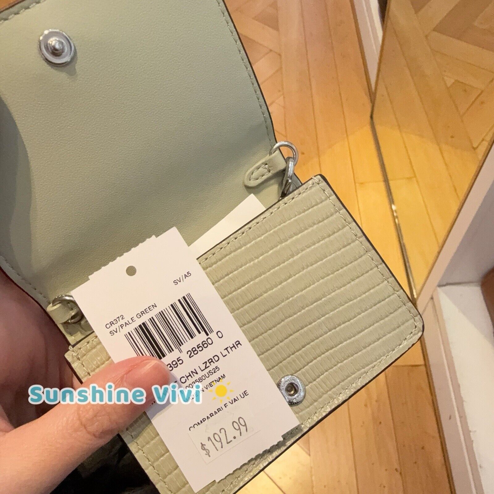Coach NWT Coach Mini Wallet Chain CR372 Crocodile Leather Green Size ONE SIZE - 11 Thumbnail