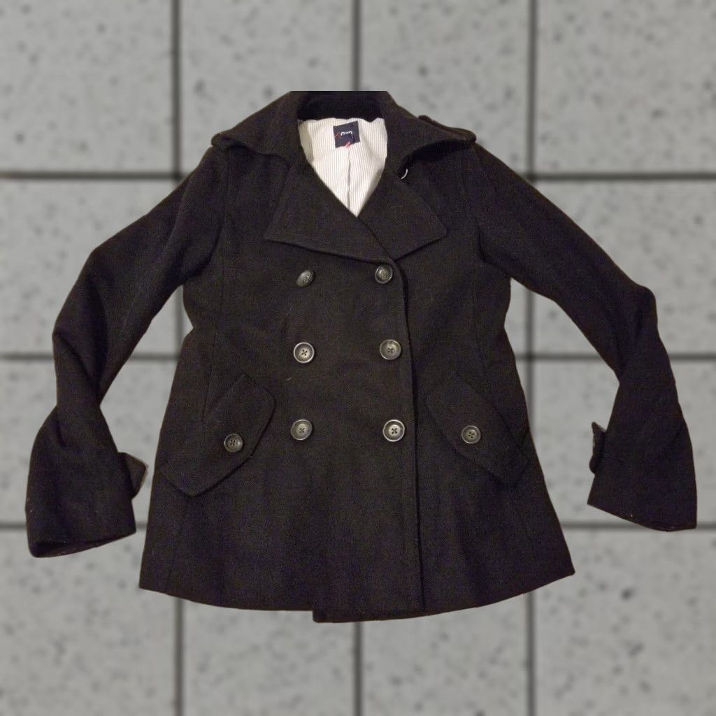 Gap Womens Gap Peacoat Wool Black Coat M Size Gap Wool Peacoat Black Womens M Coat Size M / US 6-8 / IT 42-44 - 1 Thumbnail