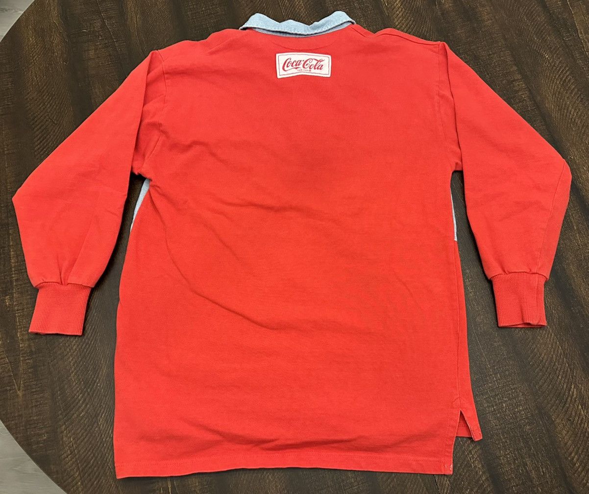 Coca Cola VTG 80’s Coca Cola Men’s Rugby Shirt Logo Pullover L/S-Med Size US M / EU 48-50 / 2 - 8 Thumbnail
