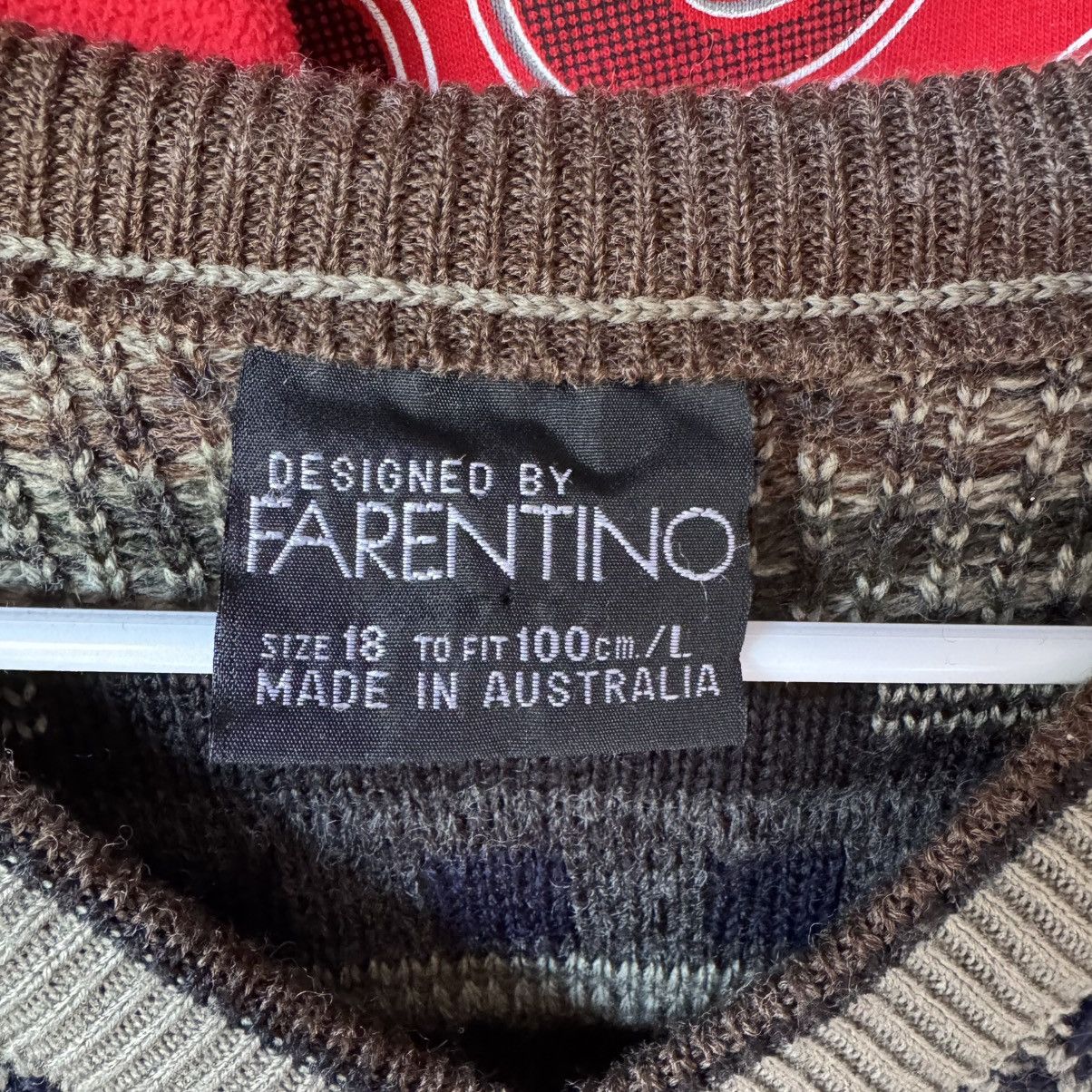 Coogi × Man Made In Australia × Vintage Vintage Farentino 3D Cable Knit Coogi Style Sweater Earth Size US L / EU 52-54 / 3 - 3 Thumbnail