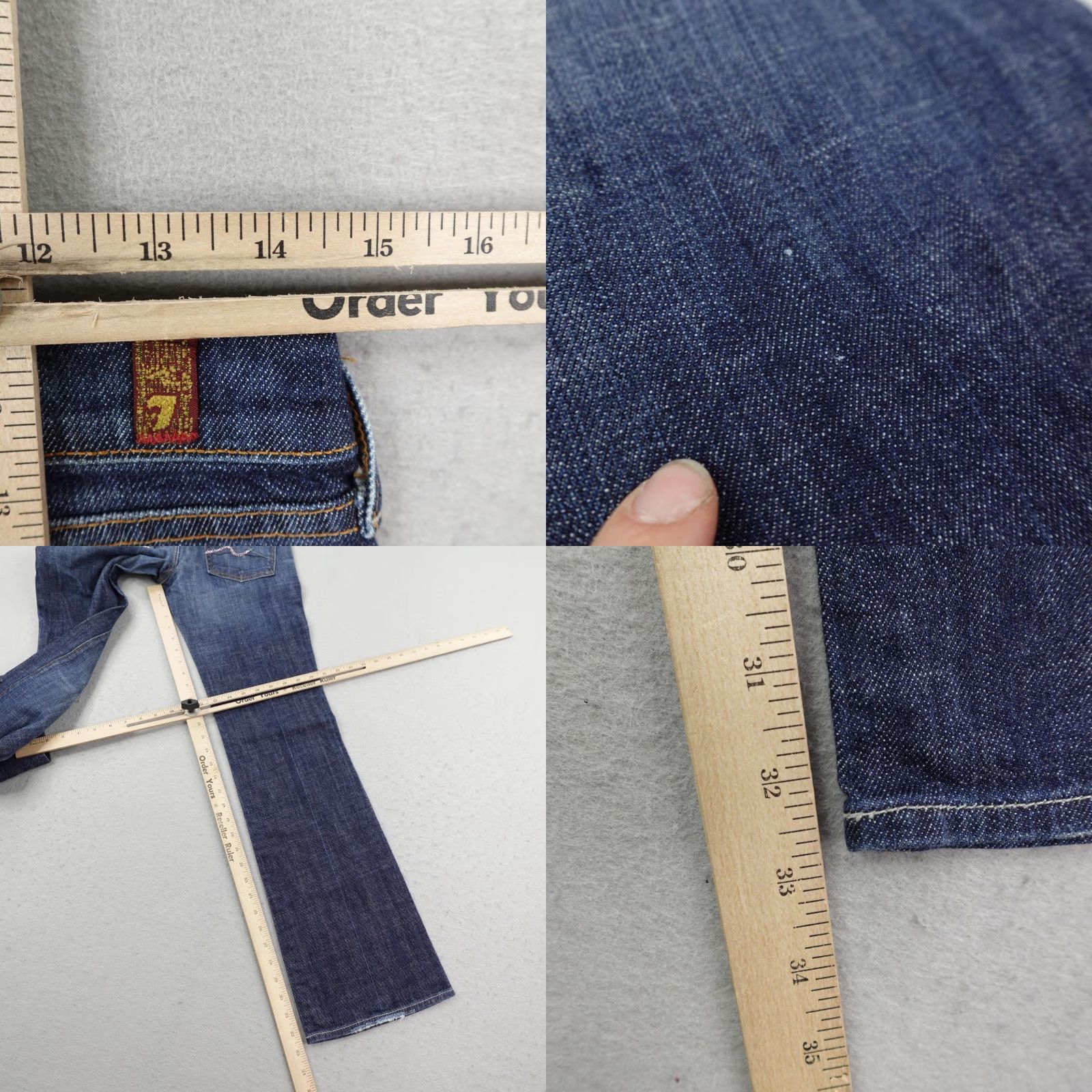 7 For All Mankind 7 For All Mankind Jeans Womens 28 Blue Denim Low Rise Bootcut Flare Y2K Pockets Stretch Size 28" / US 6 / IT 42 - 8 Thumbnail