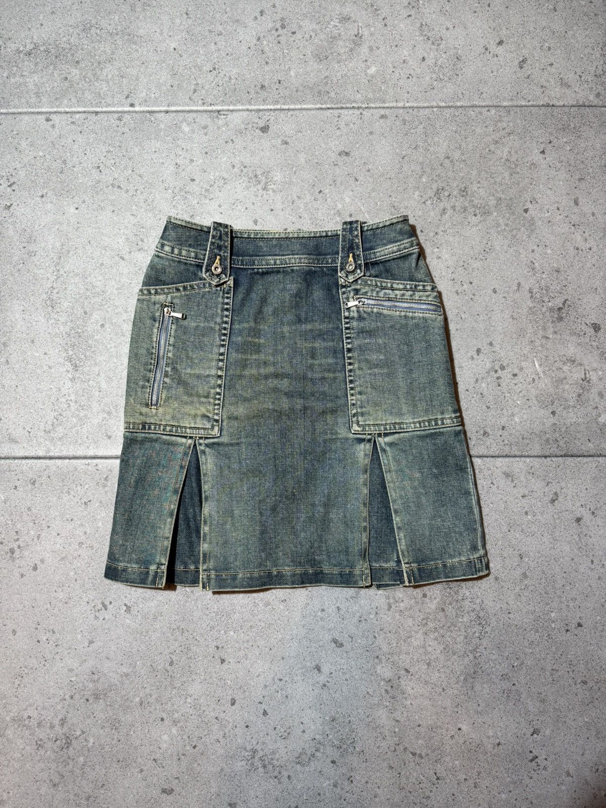 Japanese Brand Vintage 90s Kumikyoku Japan denim mini skirt Size 26" / US 2 / IT 38 - 2 Thumbnail