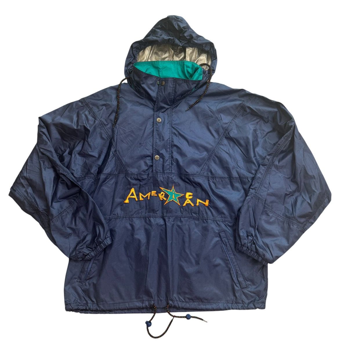 Vintage Vintage Team American 1/2 Zip Pullover Windbreaker Hooded Size US M / EU 48-50 / 2 - 1 Thumbnail
