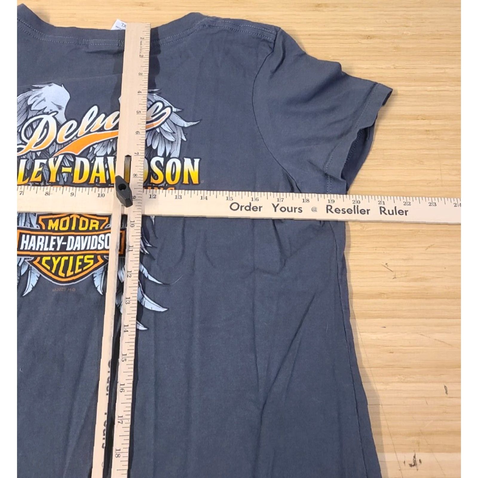 Harley Davidson Harley-Davidson Women V-Neck Shirt XL Gray graphic print Motorcycle Accessories Biker T-Shirt Casual Sleeve 100% Cotton United States Size XL / US 12-14 / IT 48-50 - 7 Thumbnail