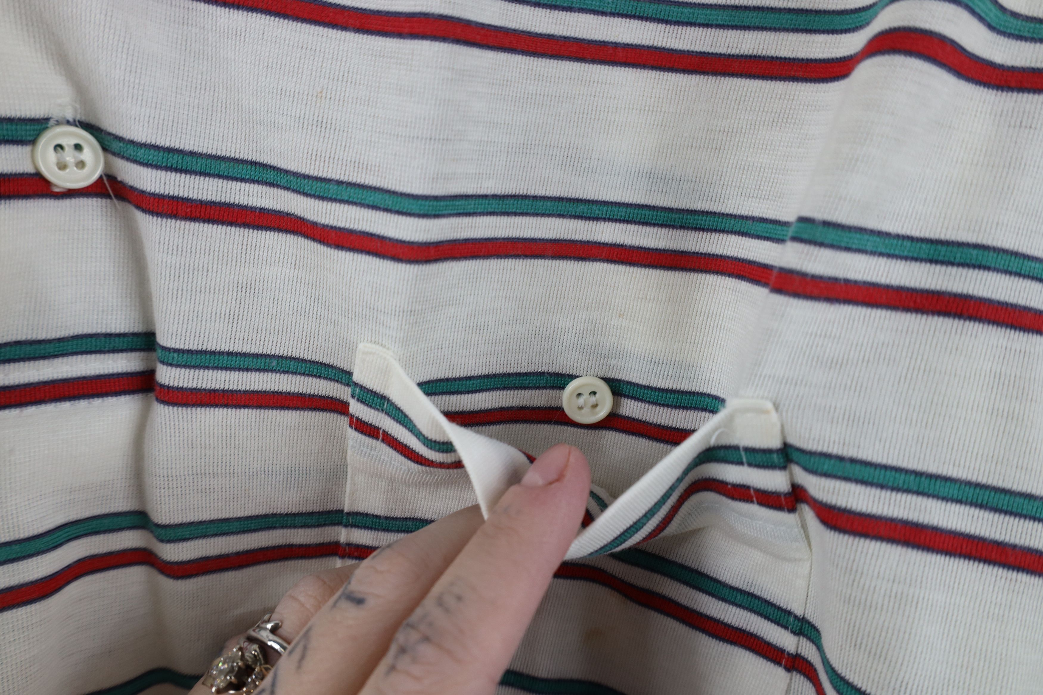 Vintage Vintage 70s 80s Streetwear Knit Striped Golf Polo Shirt Size US M / EU 48-50 / 2 - 6 Thumbnail