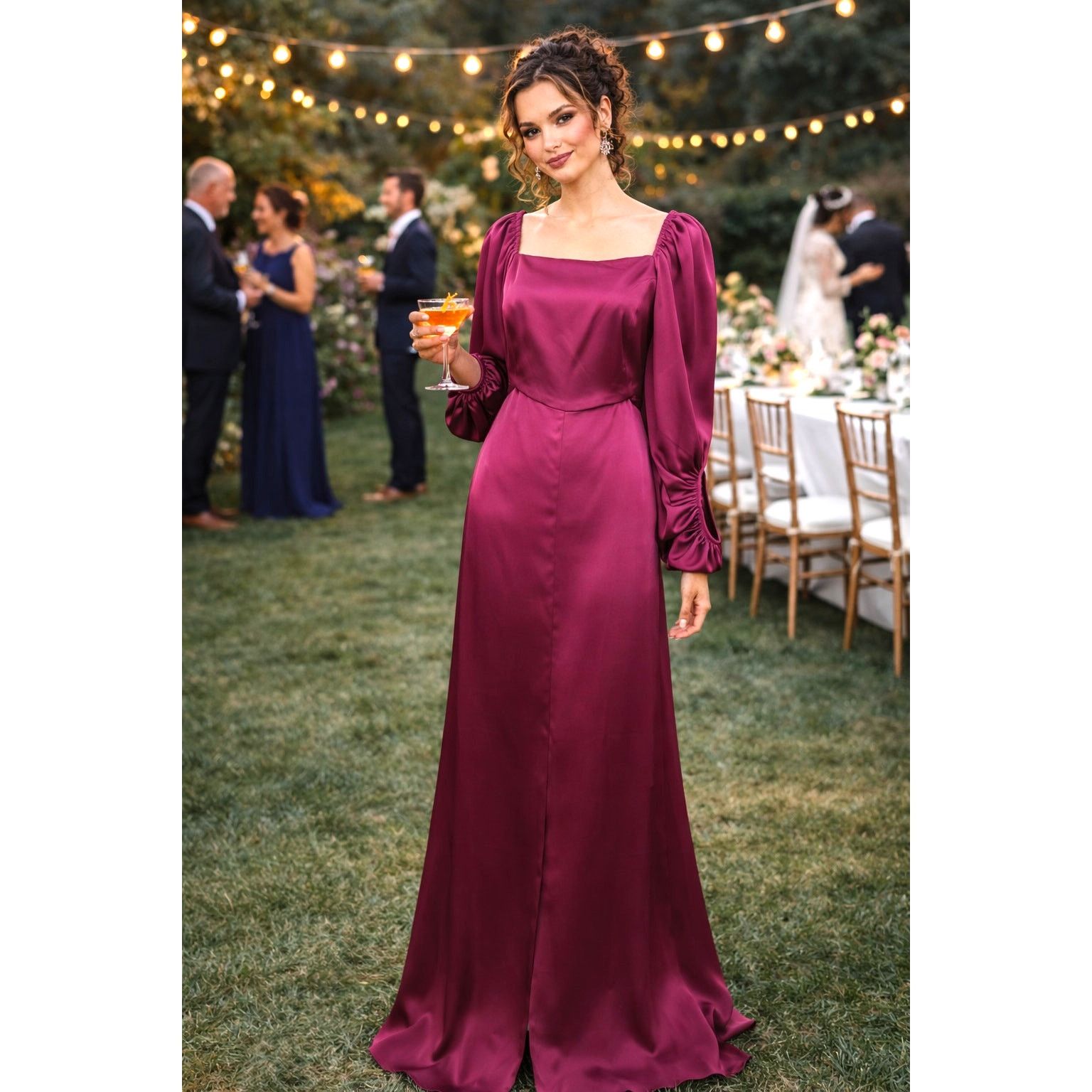 Sachin & Babi Sachin & Babi Women's Burgundy Bryant Gown Front Slit 6 Size M / US 6-8 / IT 42-44 - 1 Thumbnail