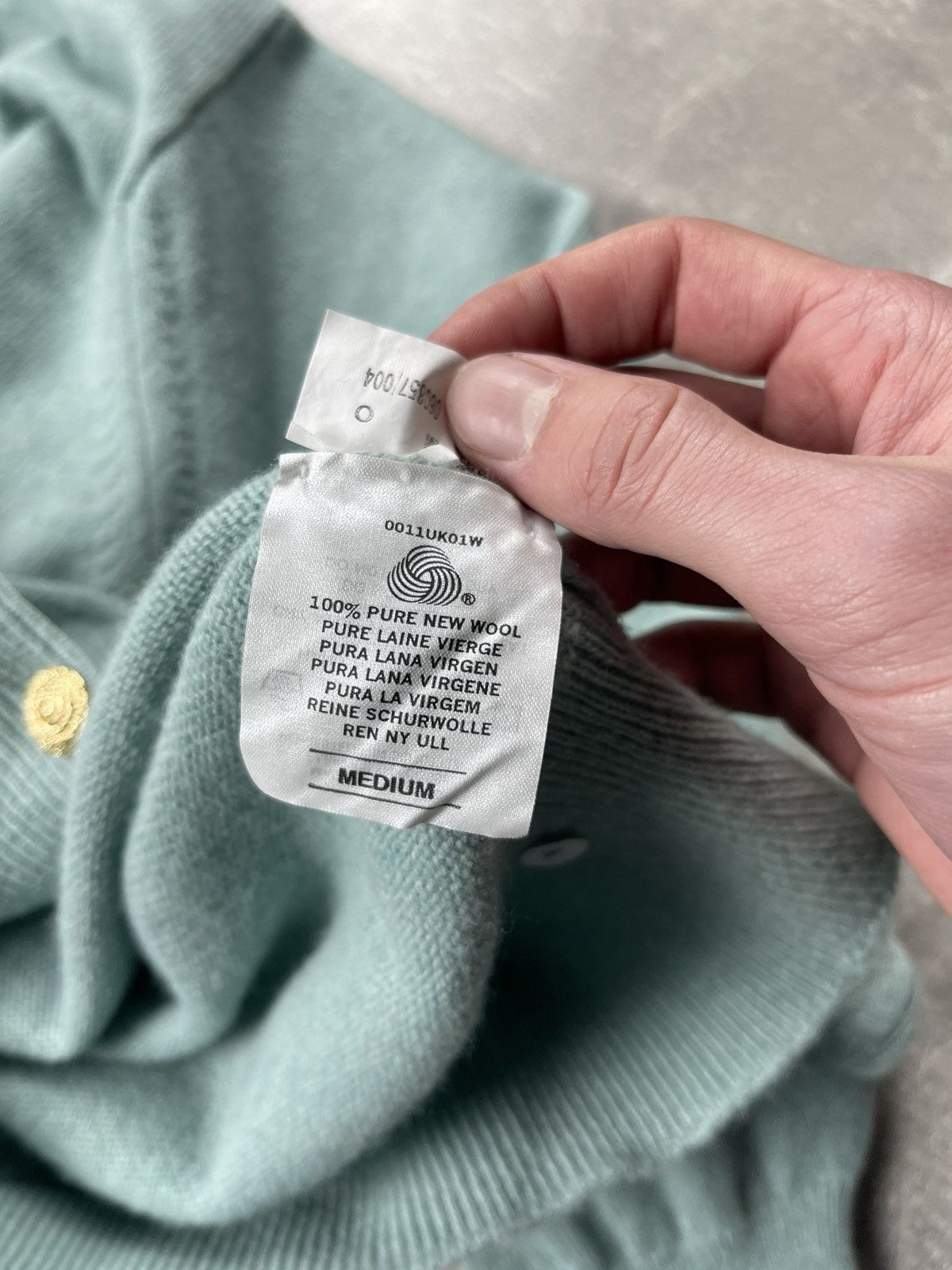 Johnstons Of Elgin Johnstons of Elgin Pure New Wool Mint Green Cardigan Size US M / EU 48-50 / 2 - 10 Thumbnail