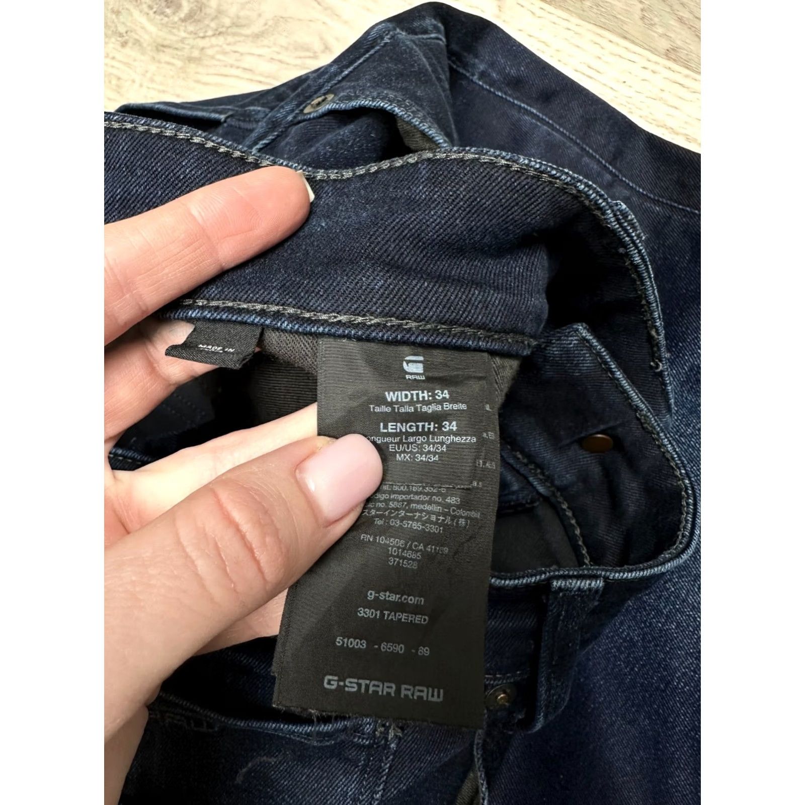 G-Star G-Star 3301 Jeans Jeans Regular Denim 34 Blue Mens 3301 Stars 34 Inseam 34 Wool? Size US 34 / EU 50 - 4 Thumbnail
