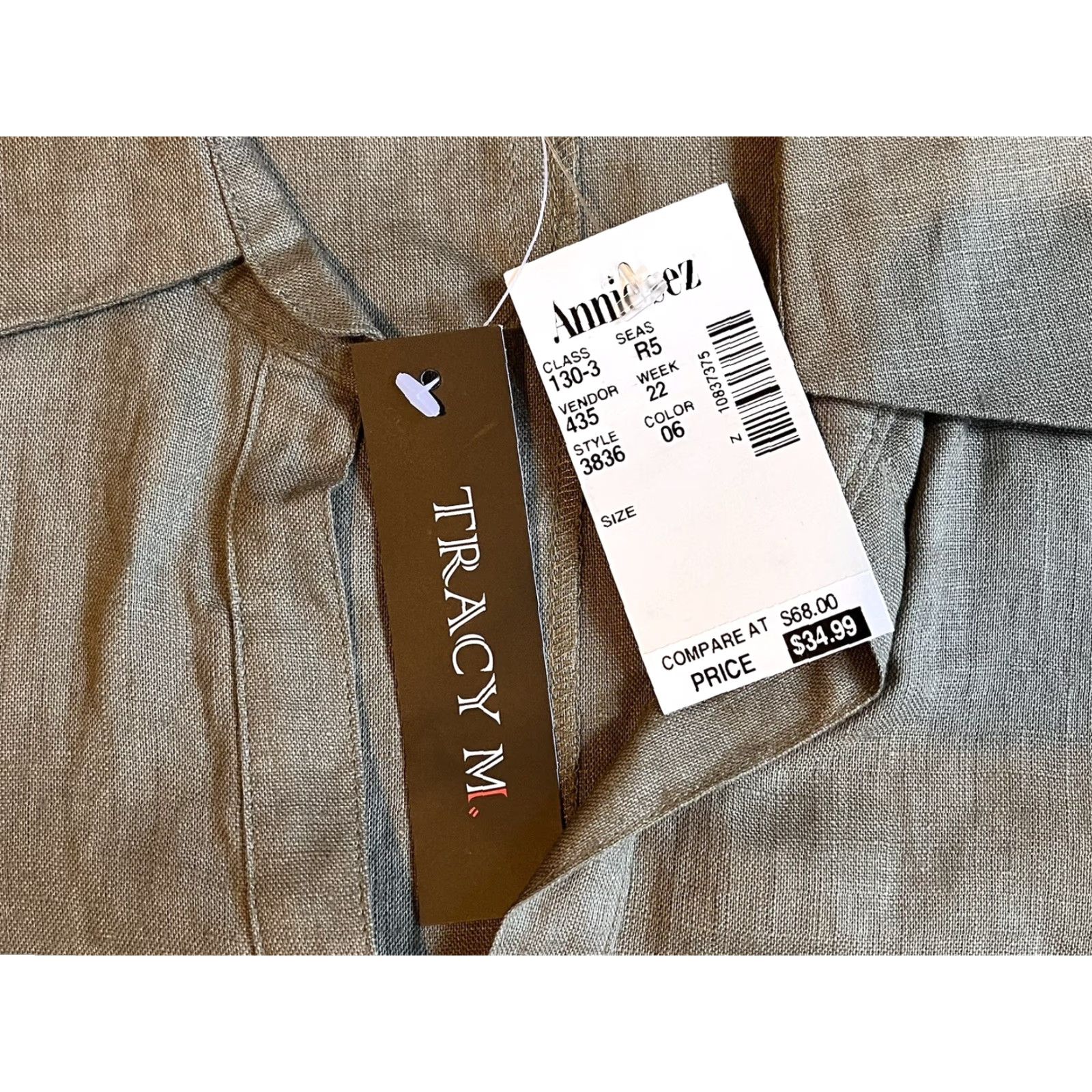 Vintage **VINTAGE Tracy M Women's Large Grey Linen Collared Button-Up 90s** User: Vintage Tracy M Women's Large Grey Linen Collared Button-Up 90s Size L / US 10 / IT 46 - 4 Thumbnail