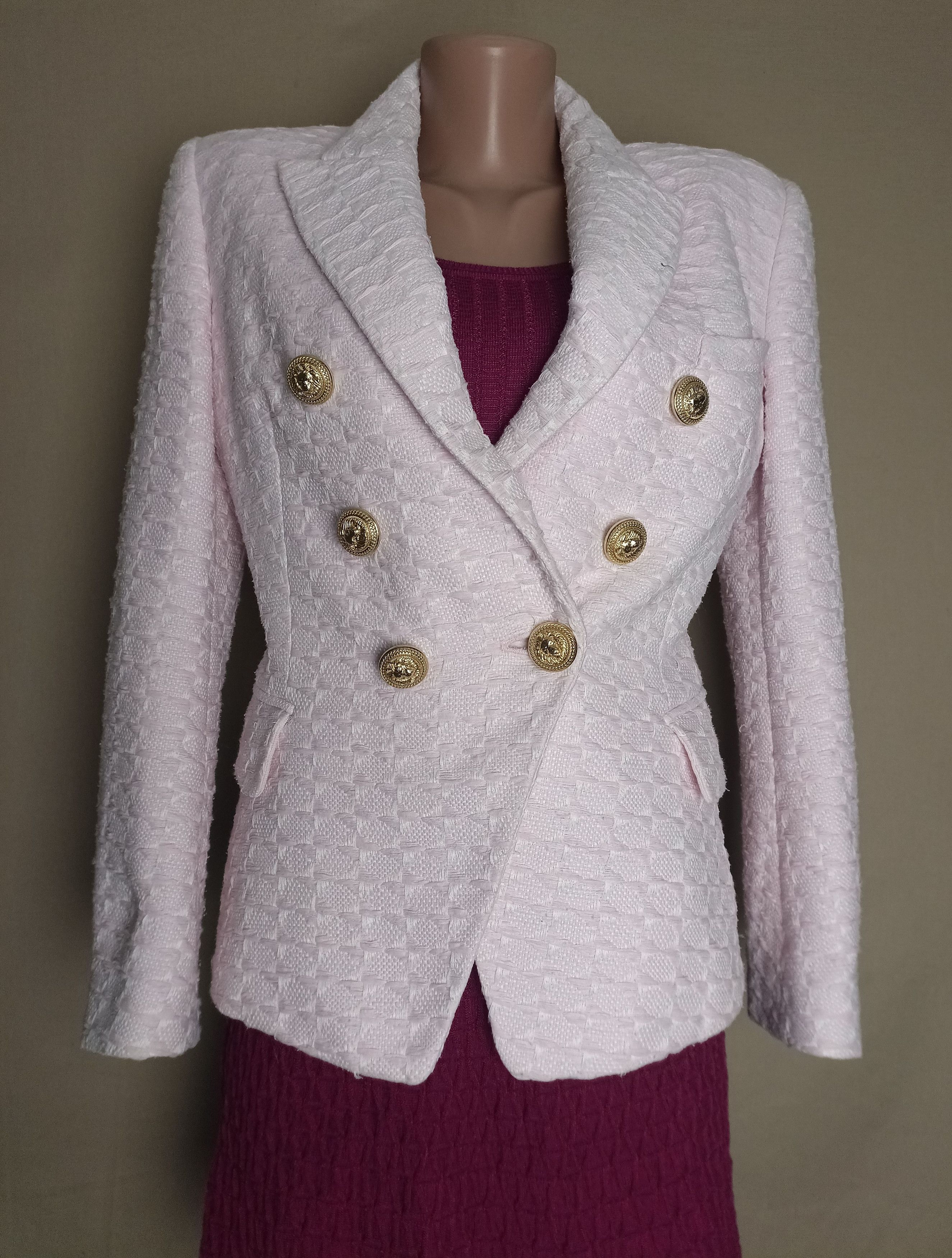 Balmain Balmain Pink Tweed Six Button Blazer Jacket EU40 Size M / US 6-8 / IT 42-44 - 6 Thumbnail