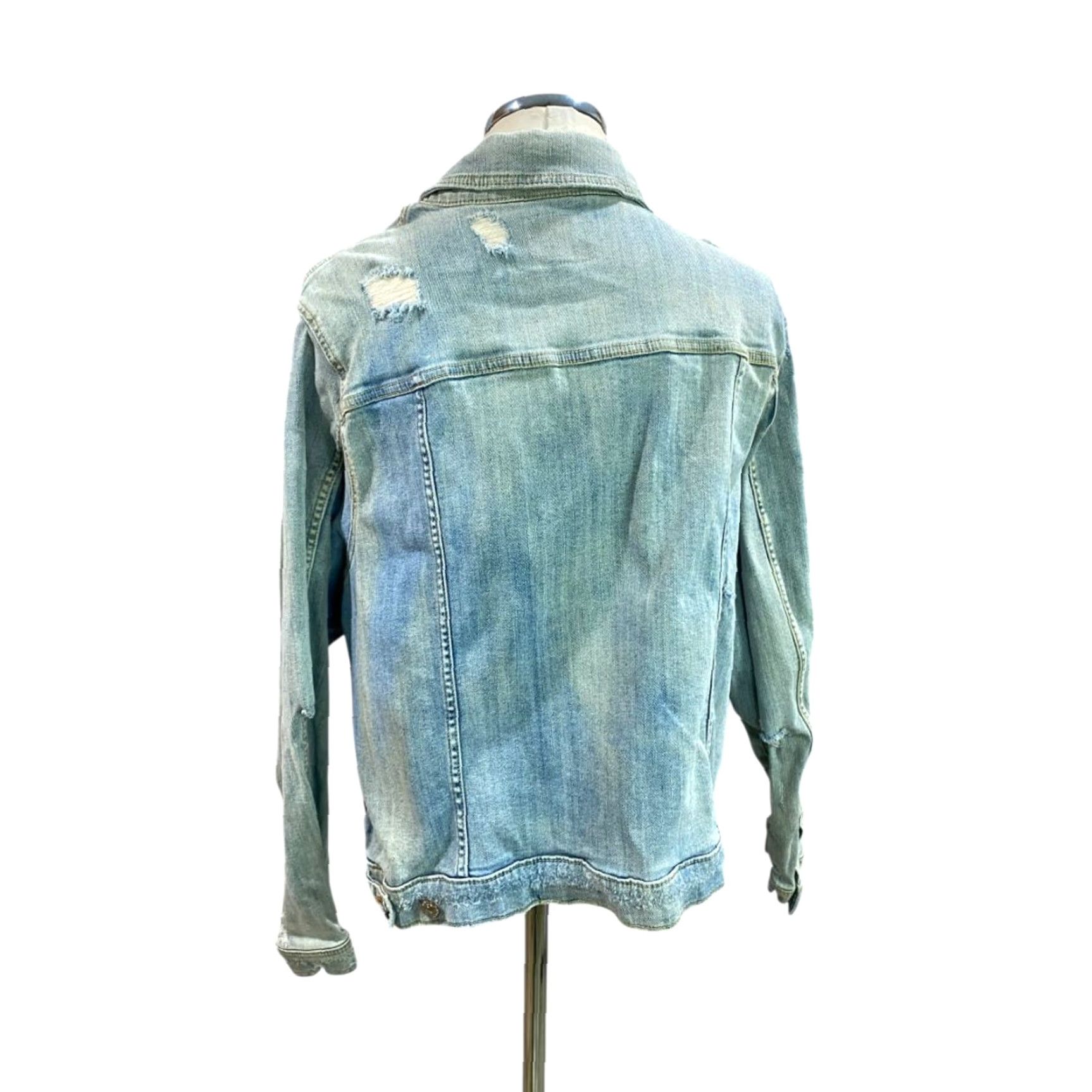 Torrid VINTAGE Torrid Jacket Jeans Distressed Light Wash Denim 4X Womens Plus Size Shirt? Size 40" / US 18 - 5 Thumbnail