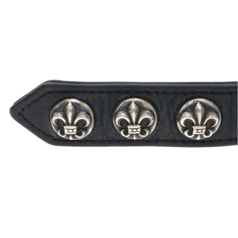 Chrome Hearts 3 Button Snap Leather Bracelet