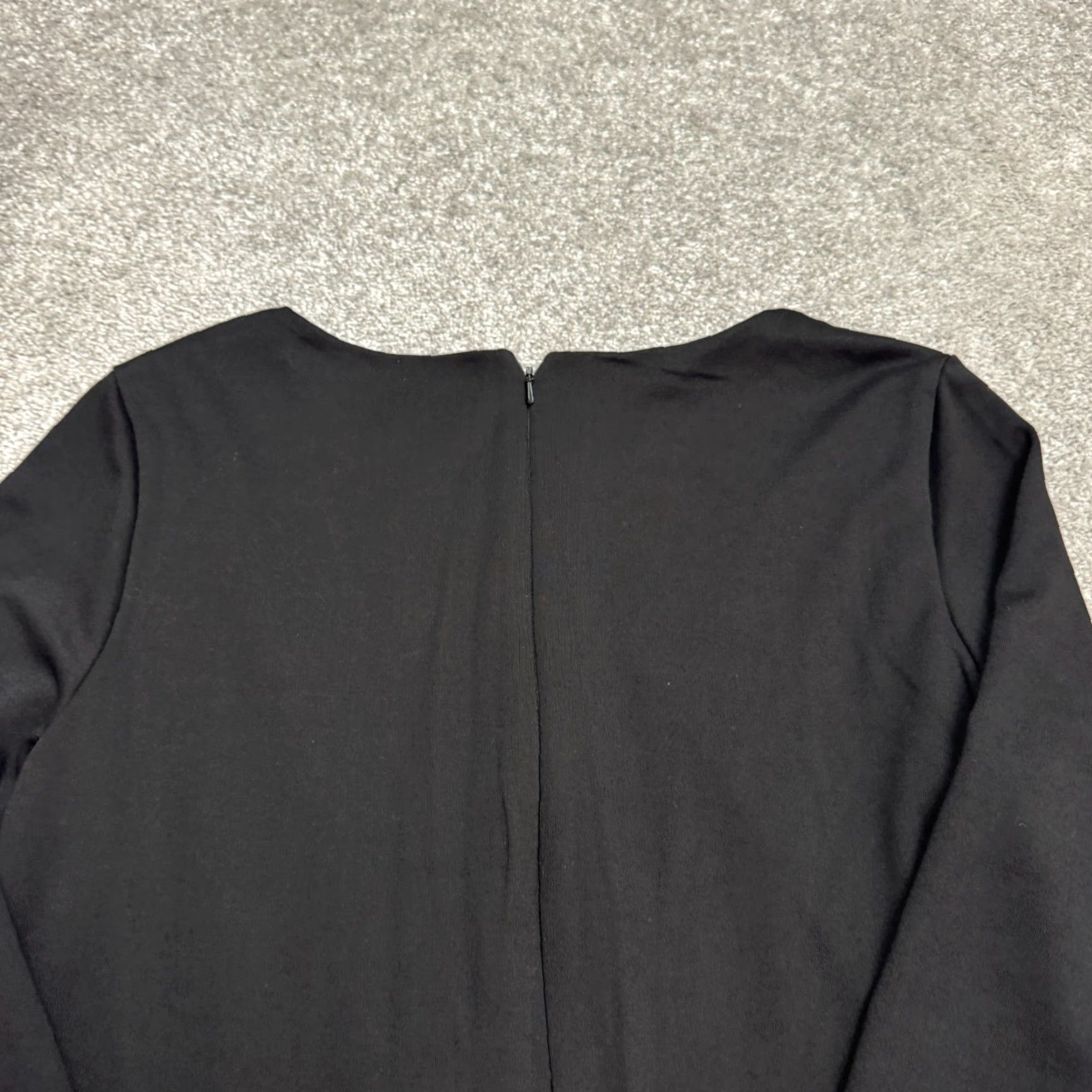 Vintage Phase Eight Laser Cut Asymmetric Shift Dress Womens US 8 UK 12 Black Long Sleeve Size M / US 6-8 / IT 42-44 - 4 Thumbnail