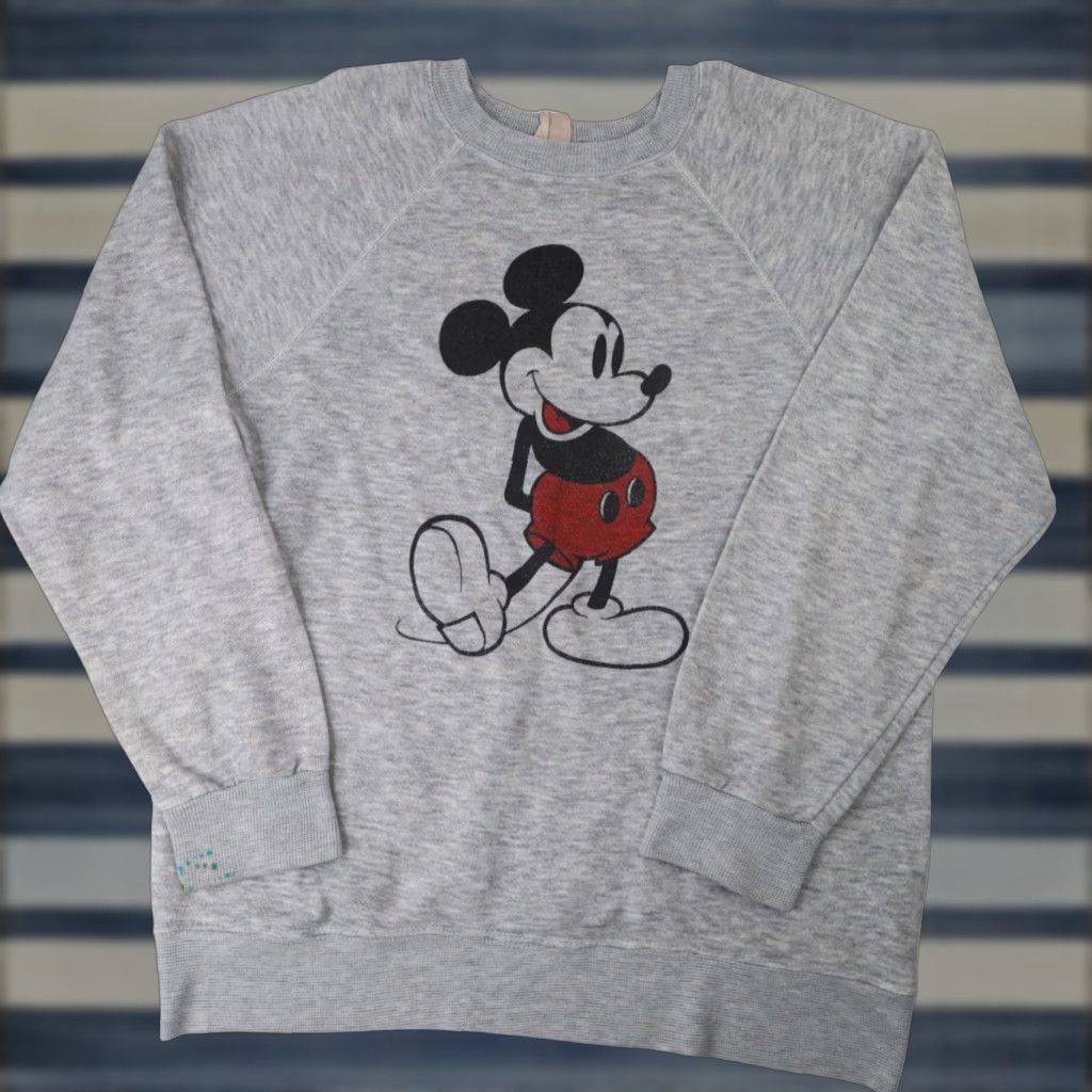 Disney VINTAGE Disney Mickey Mouse Graphic Sweatshirt Mens Medium Gray Heather Pullover Sweatshirt Size US M / EU 48-50 / 2 - 1 Thumbnail