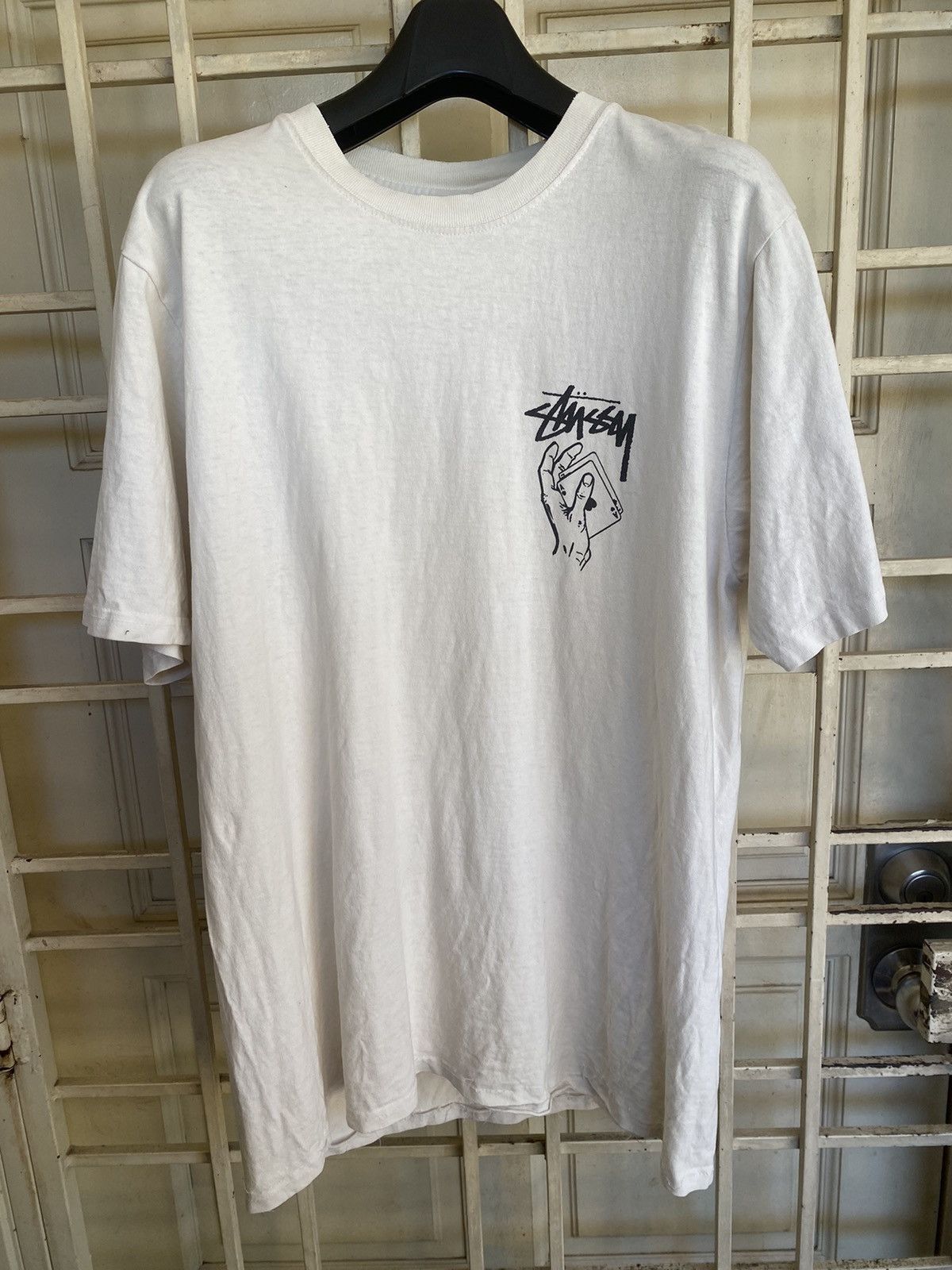 image of Stussy Trashed Tee! in White, Men's (Size Medium)