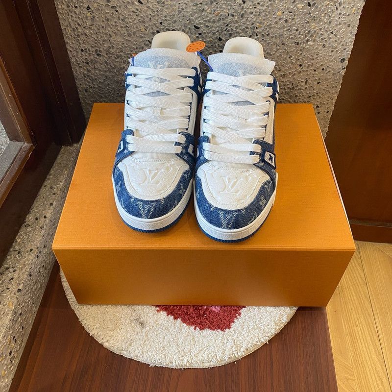 Louis Vuitton Louis Vuitton Denim Low-Top Fashion Sneakers -2508 Size US 8 / EU 41 - 1 Thumbnail
