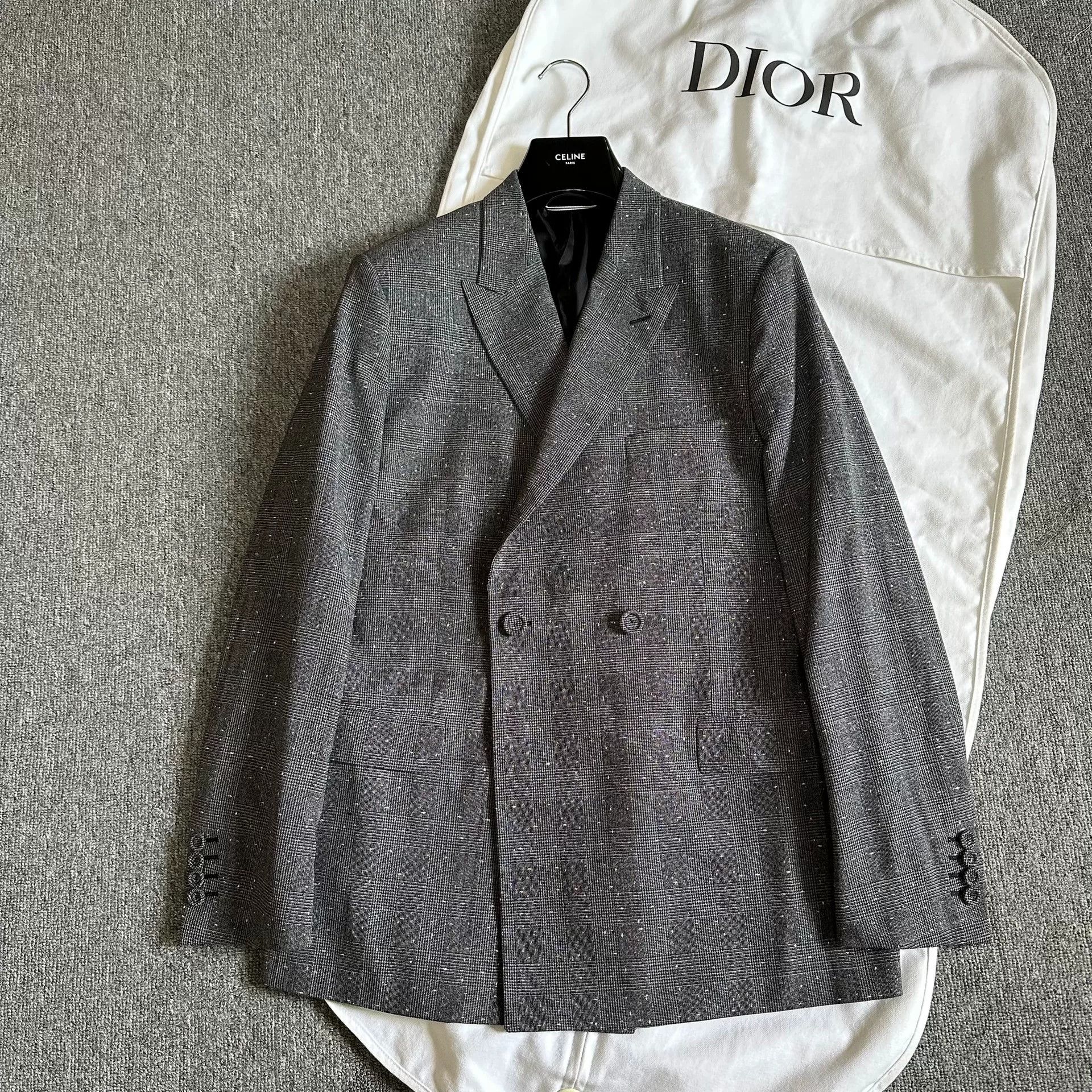 Dior Man Silver Shawl Collar Blazer