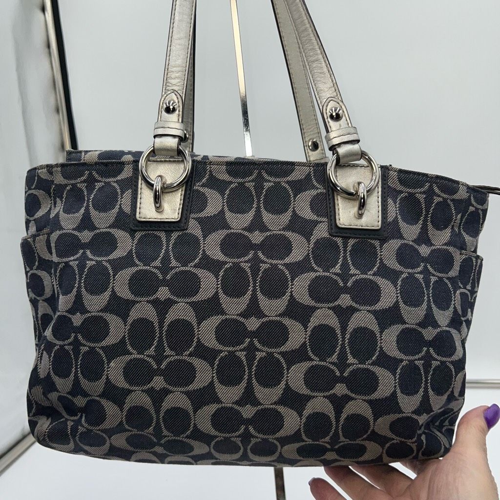 Coach Coach Denim and Leather Signature Tote (no hang tag) Size ONE SIZE - 7 Thumbnail