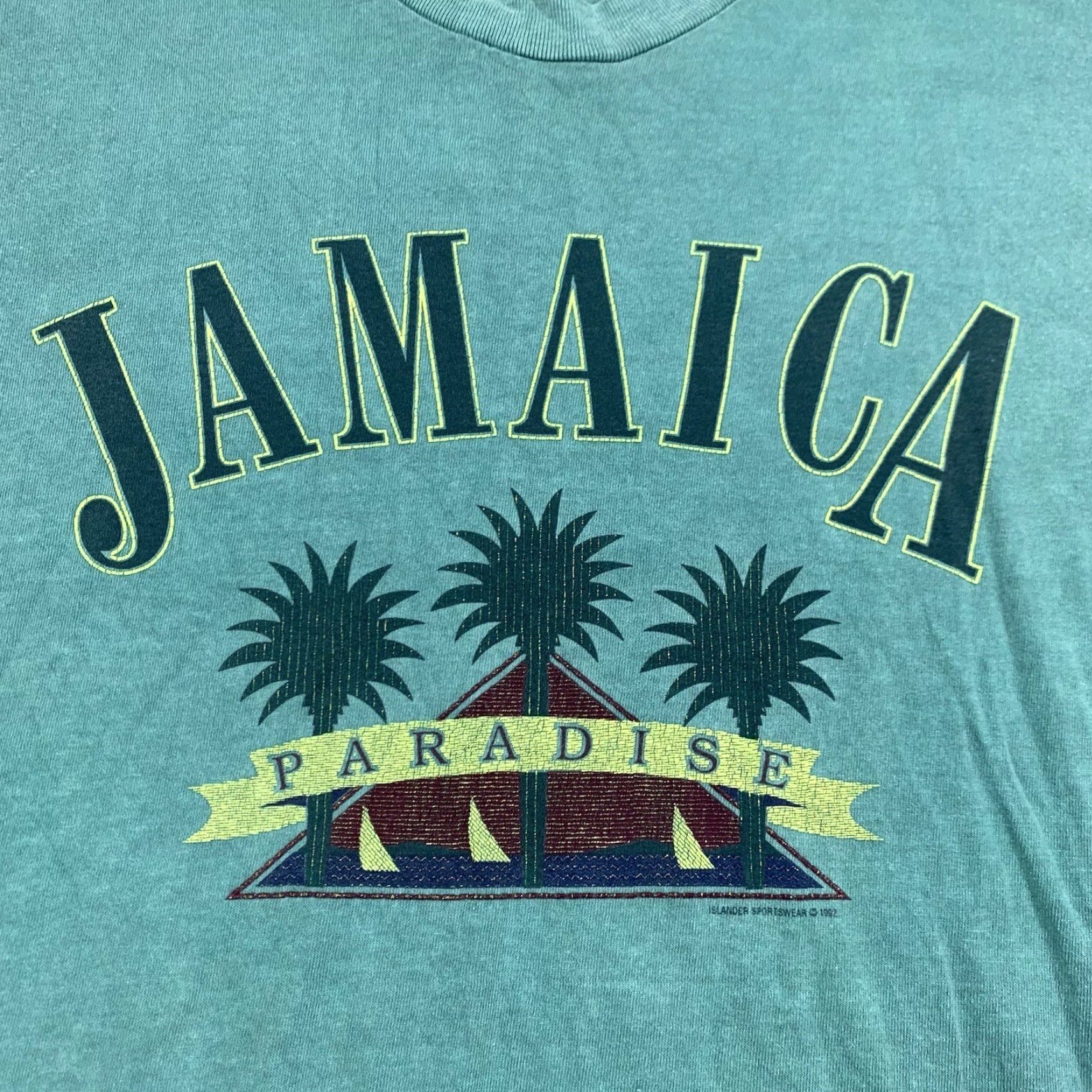 Vintage VINTAGE Jamaica T-Shirt Adult Large Green 90s Travel Island Rasta Mens Size US L / EU 52-54 / 3 - 2 Thumbnail