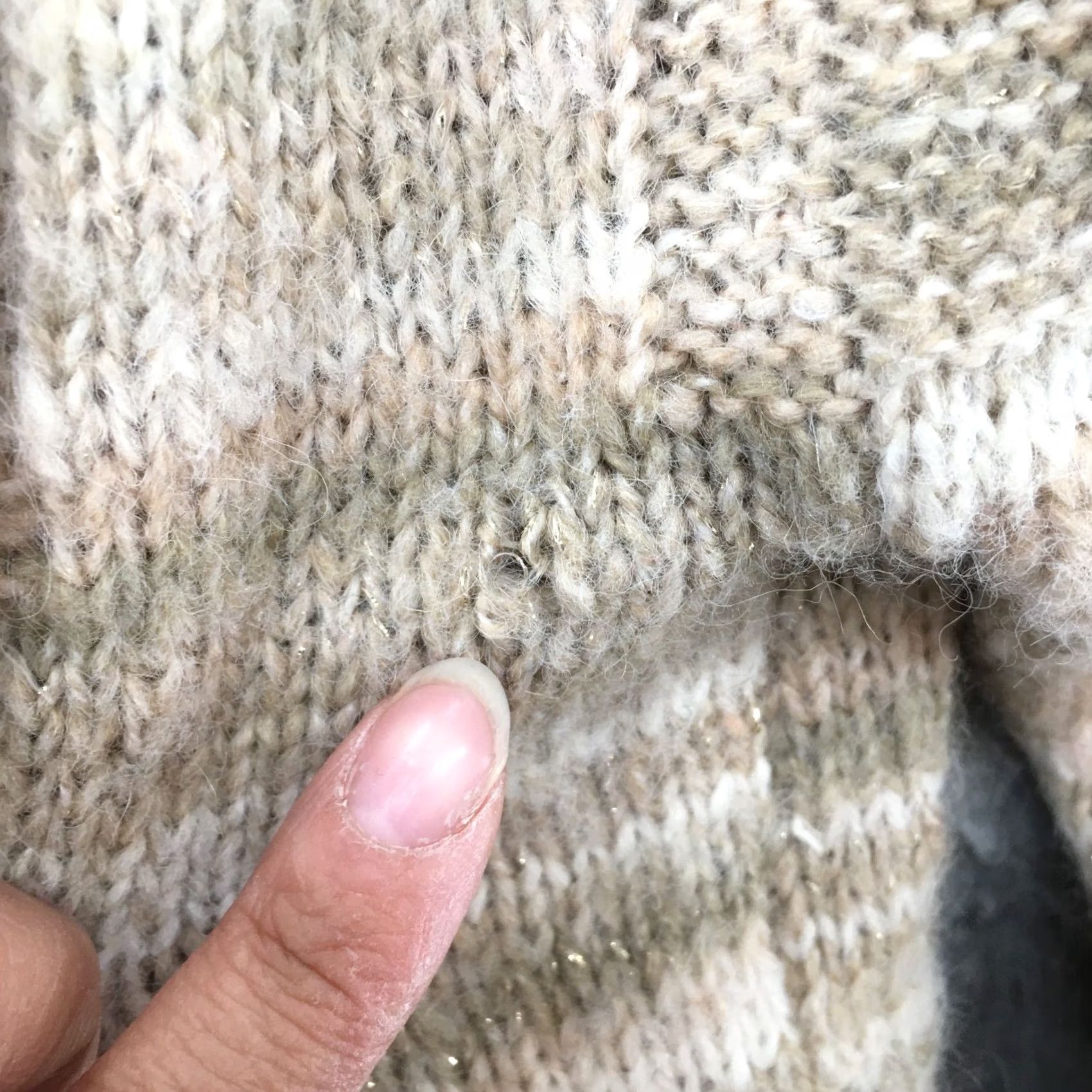 Vintage Knox Rose Pullover Sweater XL Beige Polyester Knit Long Sleeve Casual Womens Slim Fit Crew Neck Dolman Sleeve Size XL / US 12-14 / IT 48-50 - 6 Thumbnail