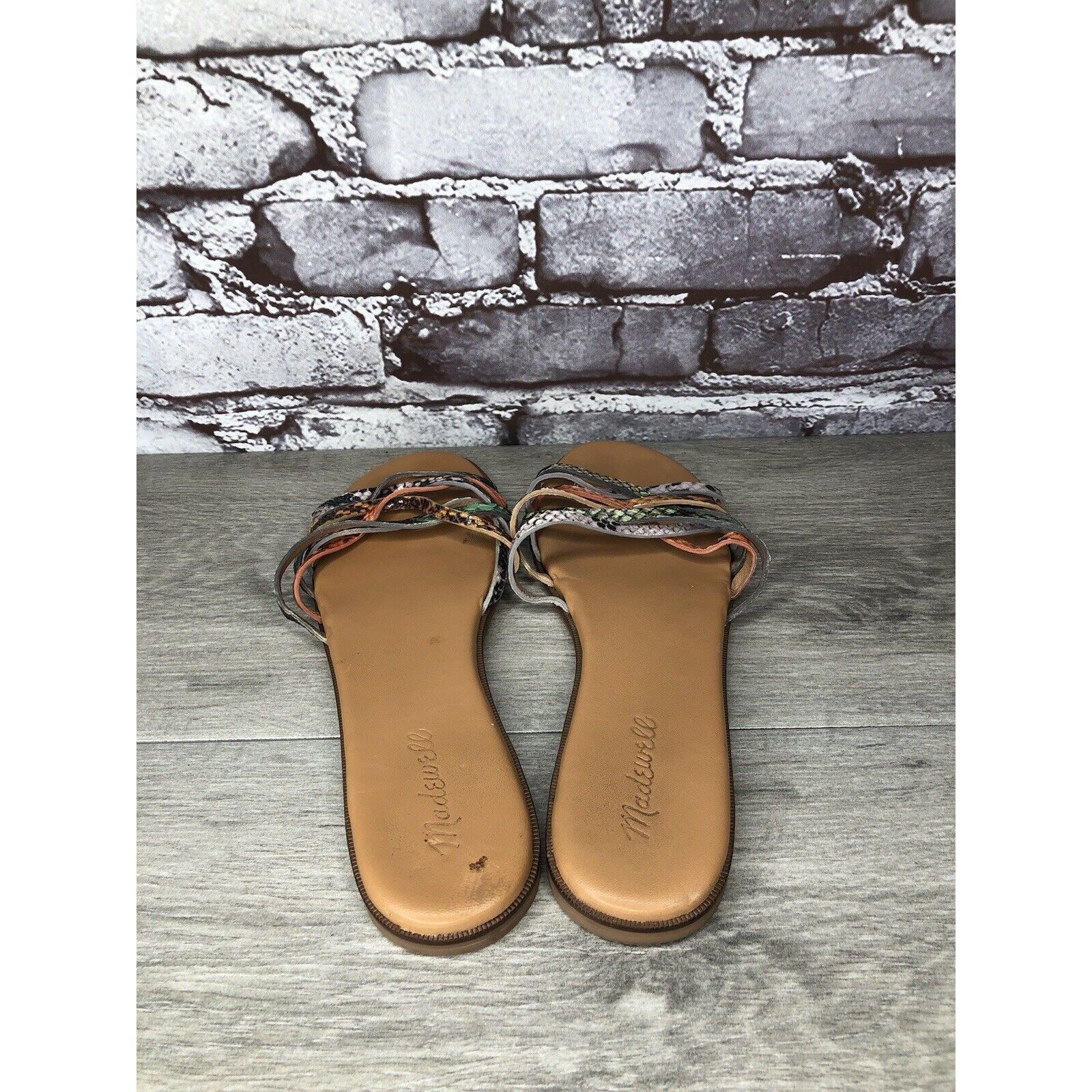 Madewell Madewell Tracie MultiColor Leather Snake Print Strappy Sanda Size US 9 / IT 39 - 3 Thumbnail