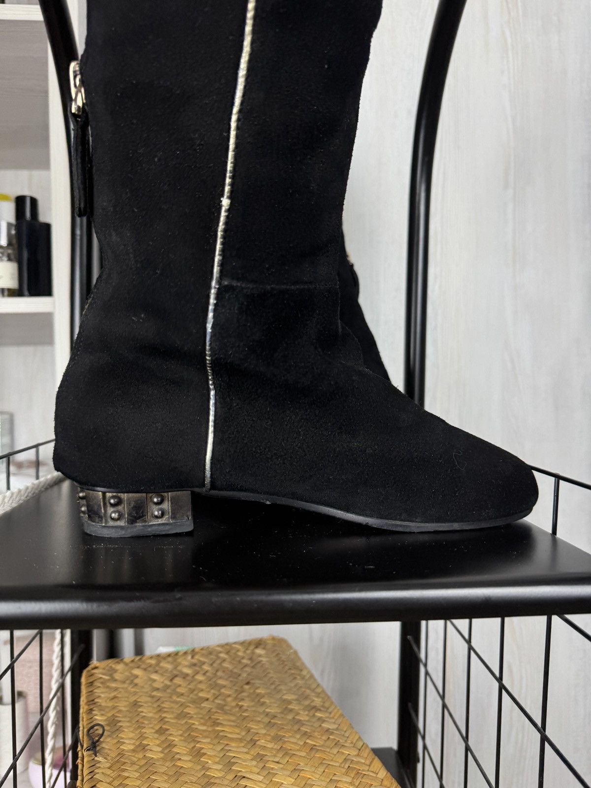 Chanel Chanel Archive Suede 90s 00s CC Logo Zipper Knee-High Boots Size US 8 / IT 38 - 12 Thumbnail