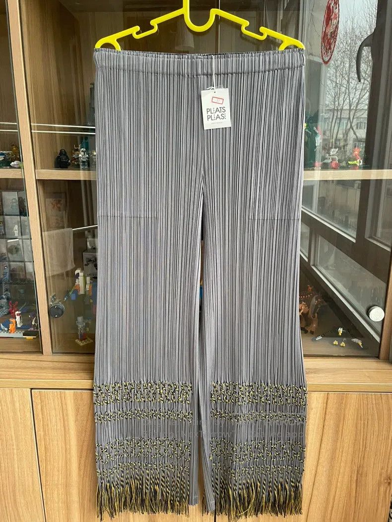 Issey Miyake Issey Miyake size:3 Fringed Pants Gray Size 22" - 1 Thumbnail