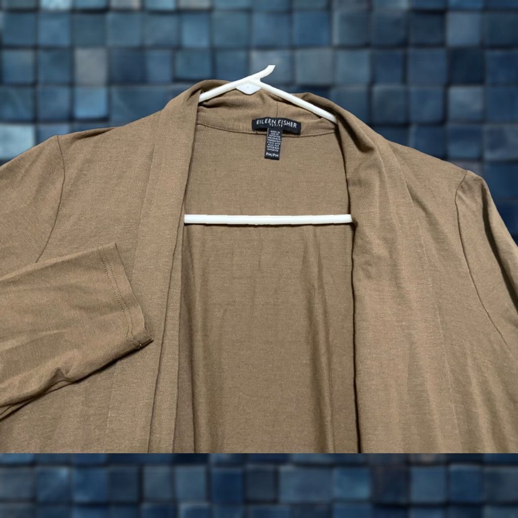 Eileen Fisher Eileen Fisher Cardigan Sweater Women PM L/S Open Front Brown Viscose Knit Knitwear Casual 1739 Size M / US 6-8 / IT 42-44 - 1 Thumbnail