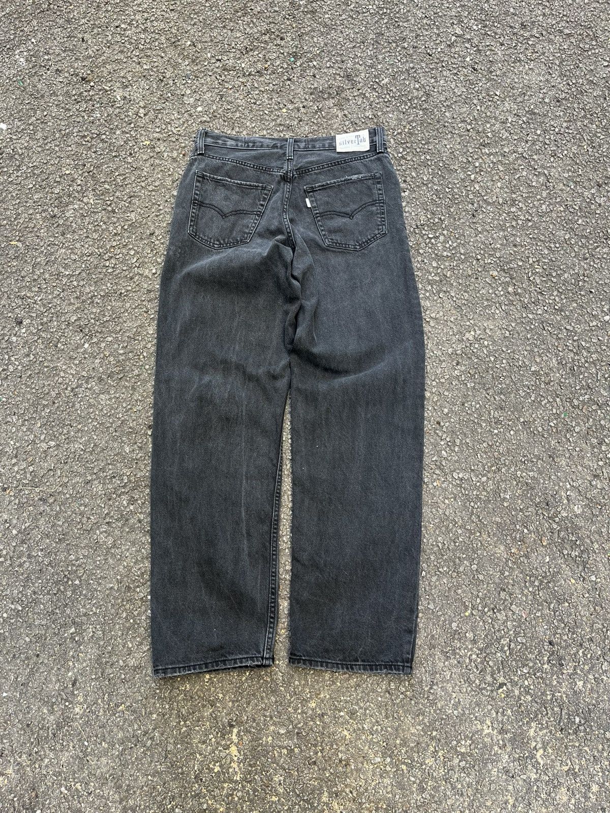 Levi's Levis Silvertab Baggy Distressed Jeans Faded Black Denim Size US 30 / EU 46 - 10 Thumbnail