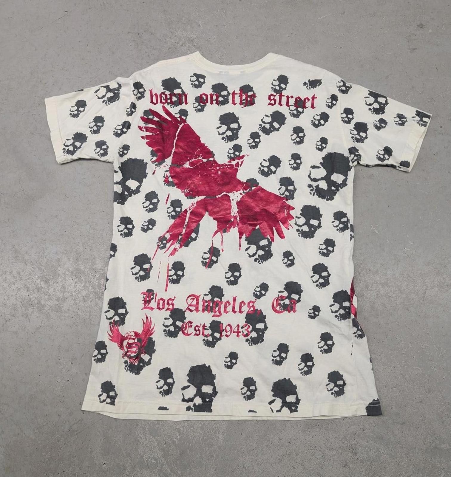 Paul Smith Y2K Smet Skulls Born on the street all over print t-shirt Size US L / EU 52-54 / 3 - 2 Thumbnail