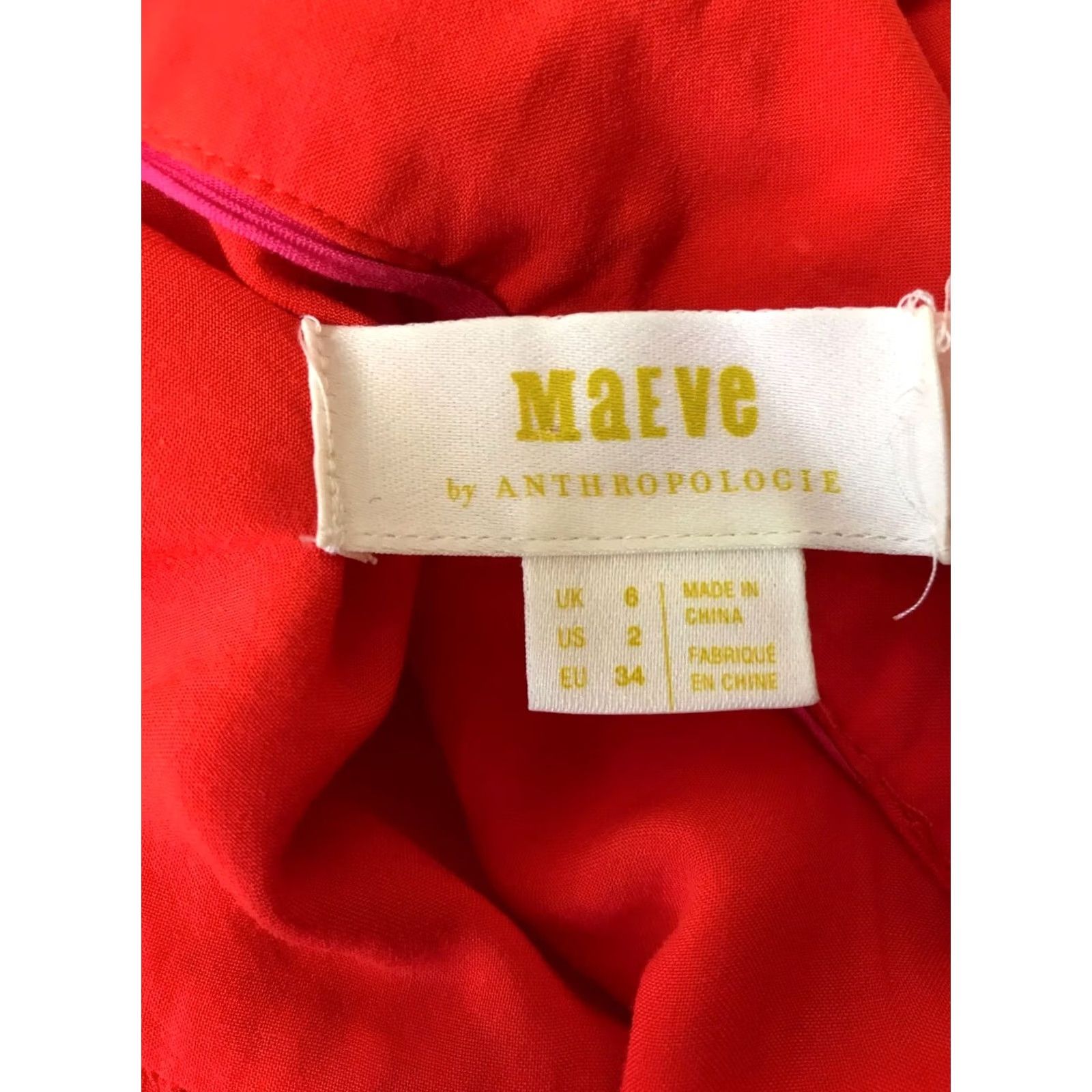 Vintage MAEVE Women's Red Short Sleeve Top Shirt 2 Size XS / US 0-2 / IT 36-38 - 5 Thumbnail