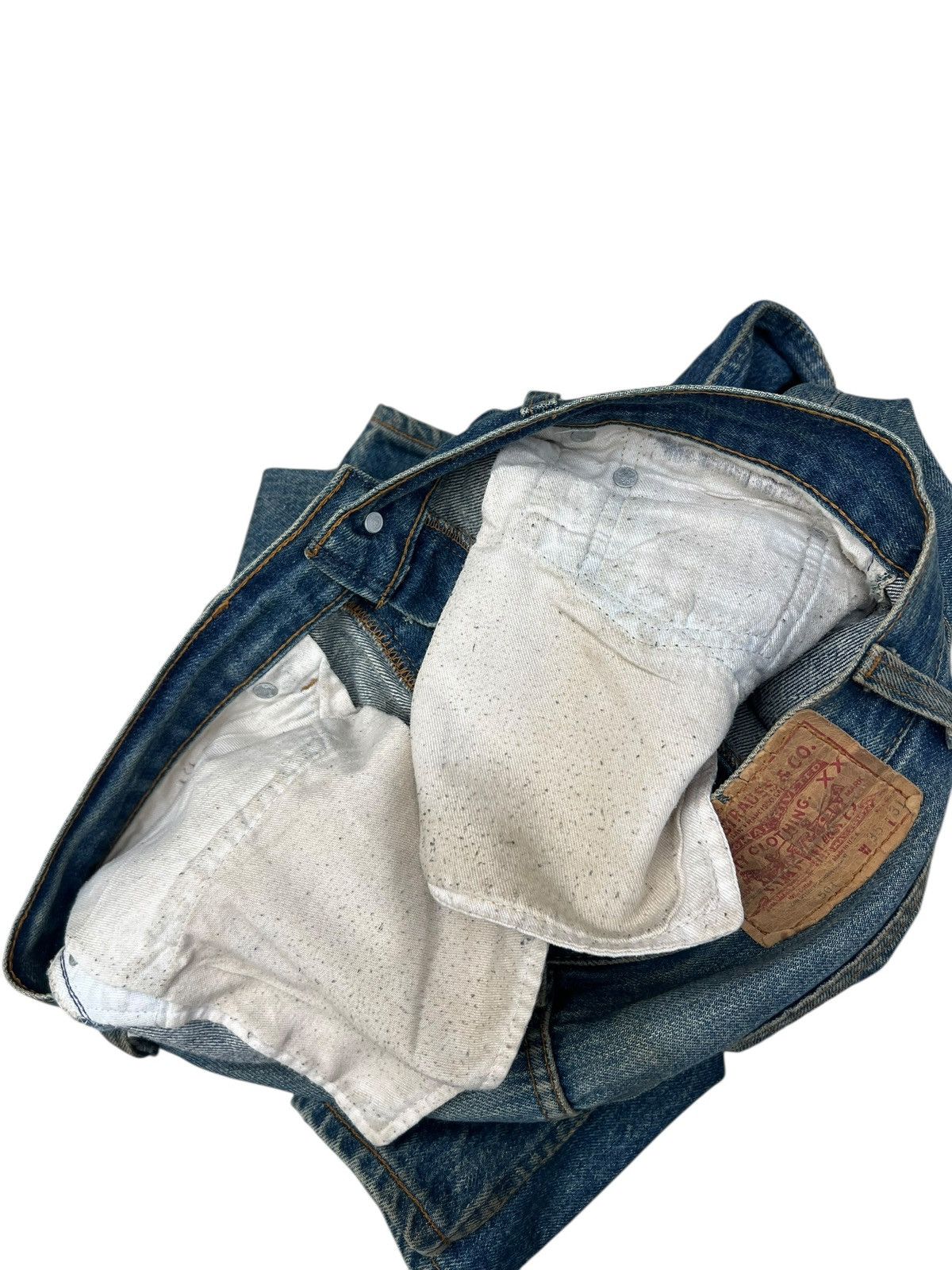 Levi's Vintage 80s Levi’s 501 Made in USA Dirty Mud Denim Jeans Size US 35 - 23 Thumbnail
