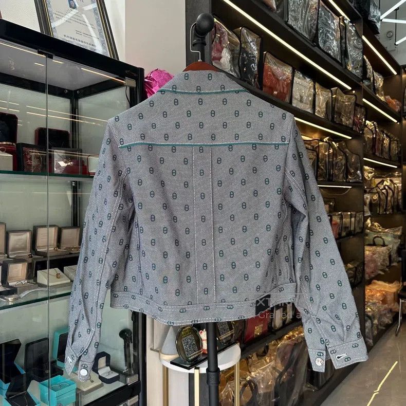 Hermes Hermes Pig Nose Printed Blue Denim Jacket Size XS / US 0-2 / IT 36-38 - 2 Thumbnail