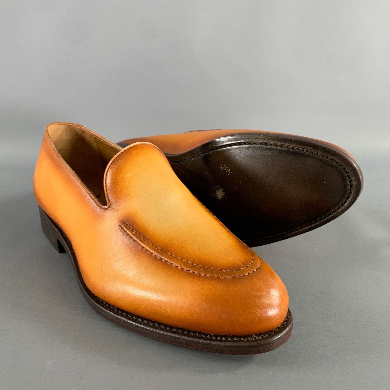 Other KLEIN EPSTEIN & PARKER Brown Tan Distressed Patent Loafers Size US 9 / EU 42 - 5 Thumbnail