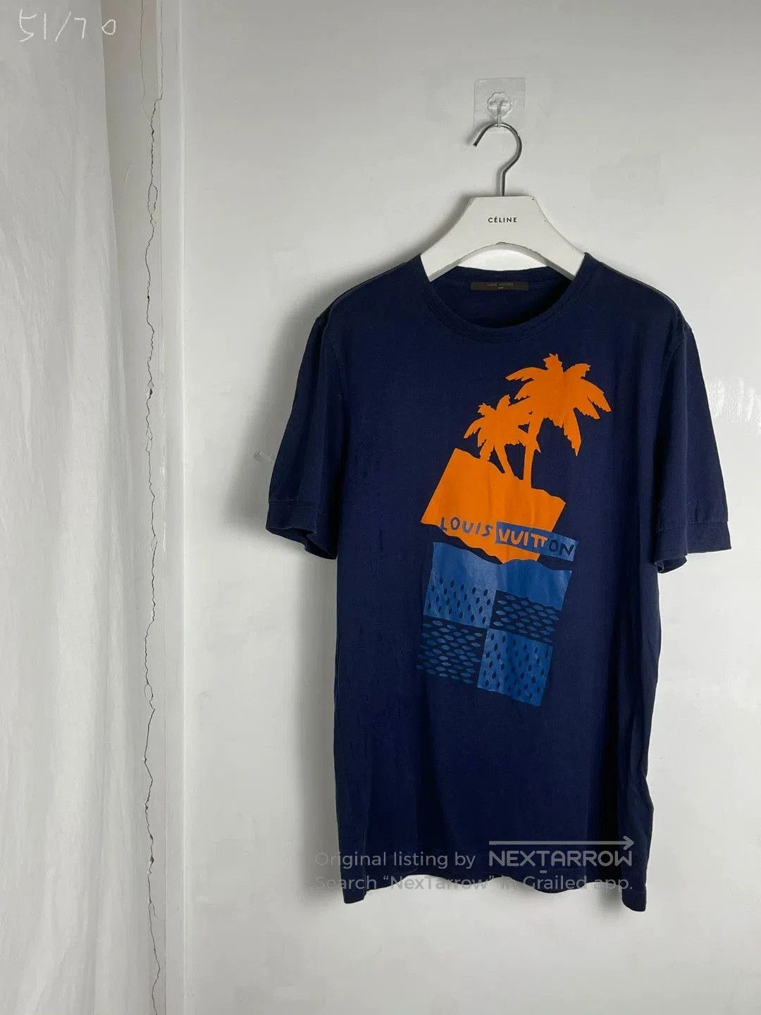 louis vuitton short sleeve palm tree t-shirt.