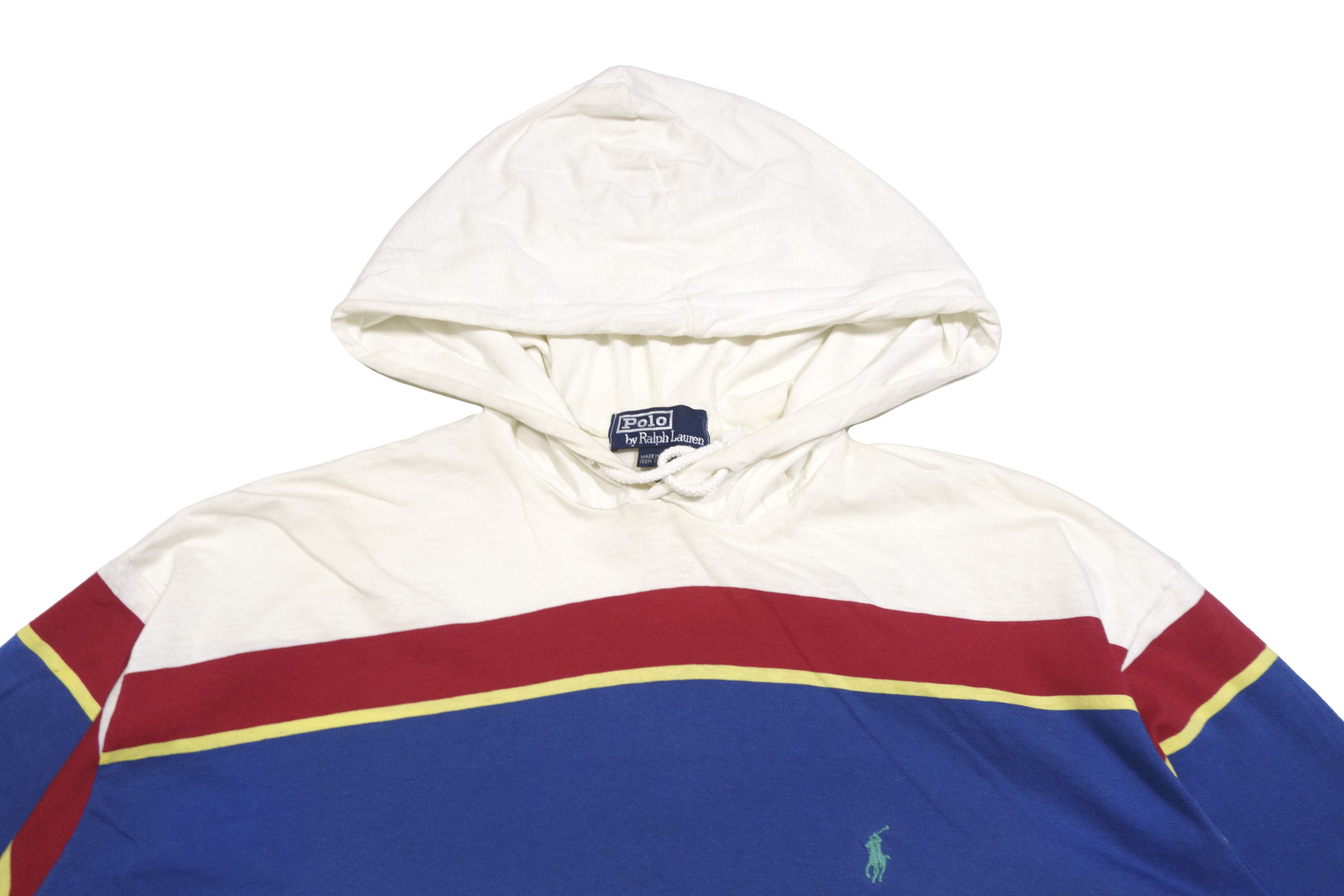 Polo Ralph Lauren 90S Striped Longsleeve Light Hoodie Made in USA Size US M / EU 48-50 / 2 - 3 Thumbnail