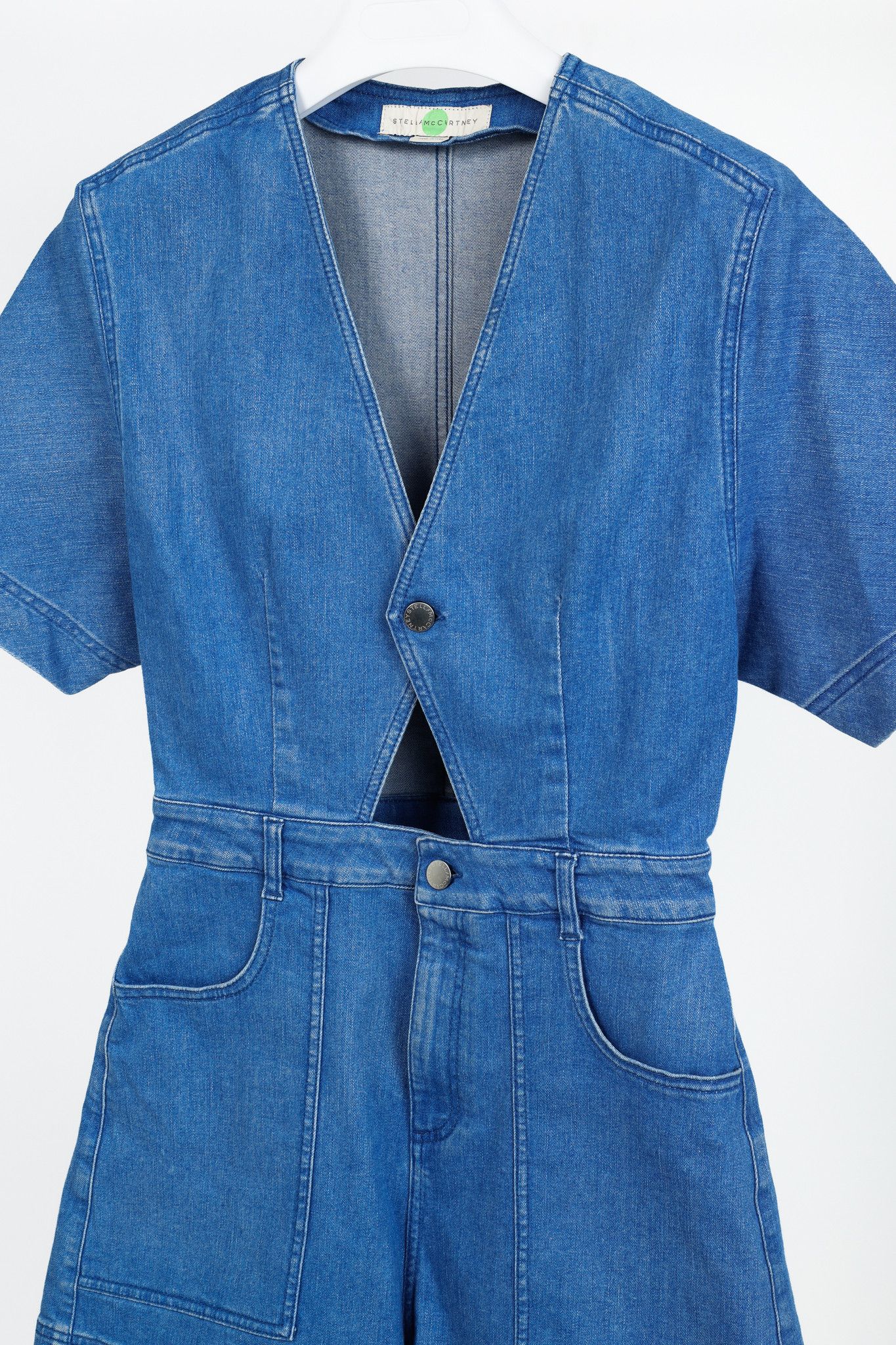 Stella McCartney Stella McCartney Resort 2015 Blue Denim Cut-Out Playsuit Size 28" / US 6 / IT 42 - 3 Thumbnail