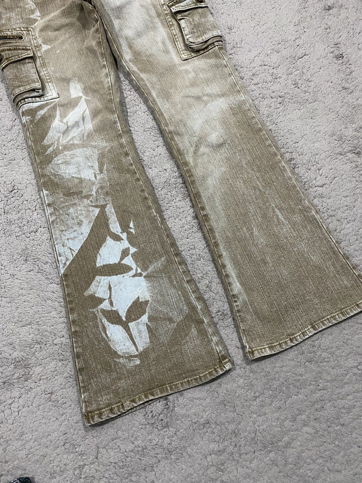 Japanese Brand Oririn Cargo Multipocket Flared Punk Style Jeans Denim Size US 31 - 7 Thumbnail