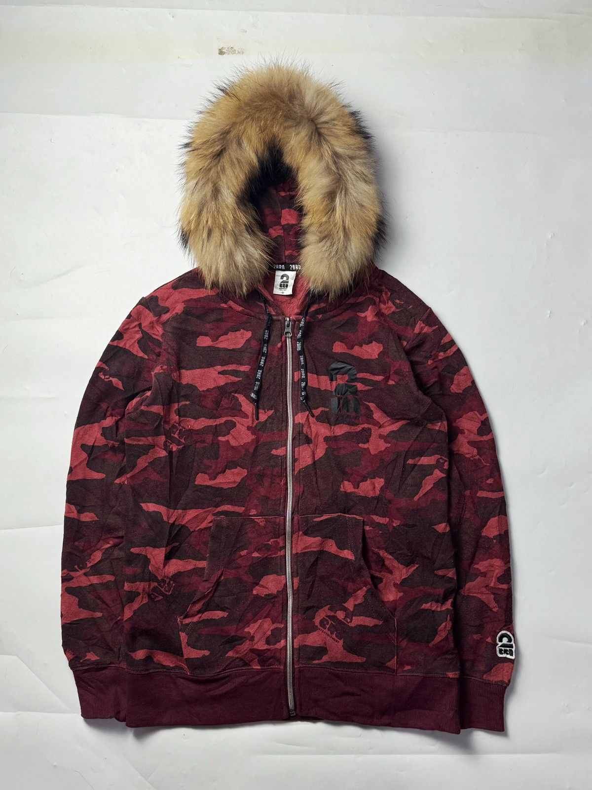 Hysteric Glamour × Japanese Brand × Le Grande Bleu (L.G.B.) Fur Hoodie Red Camo Japanese 2Bro Styled Size US M / EU 48-50 / 2 - 1 Thumbnail