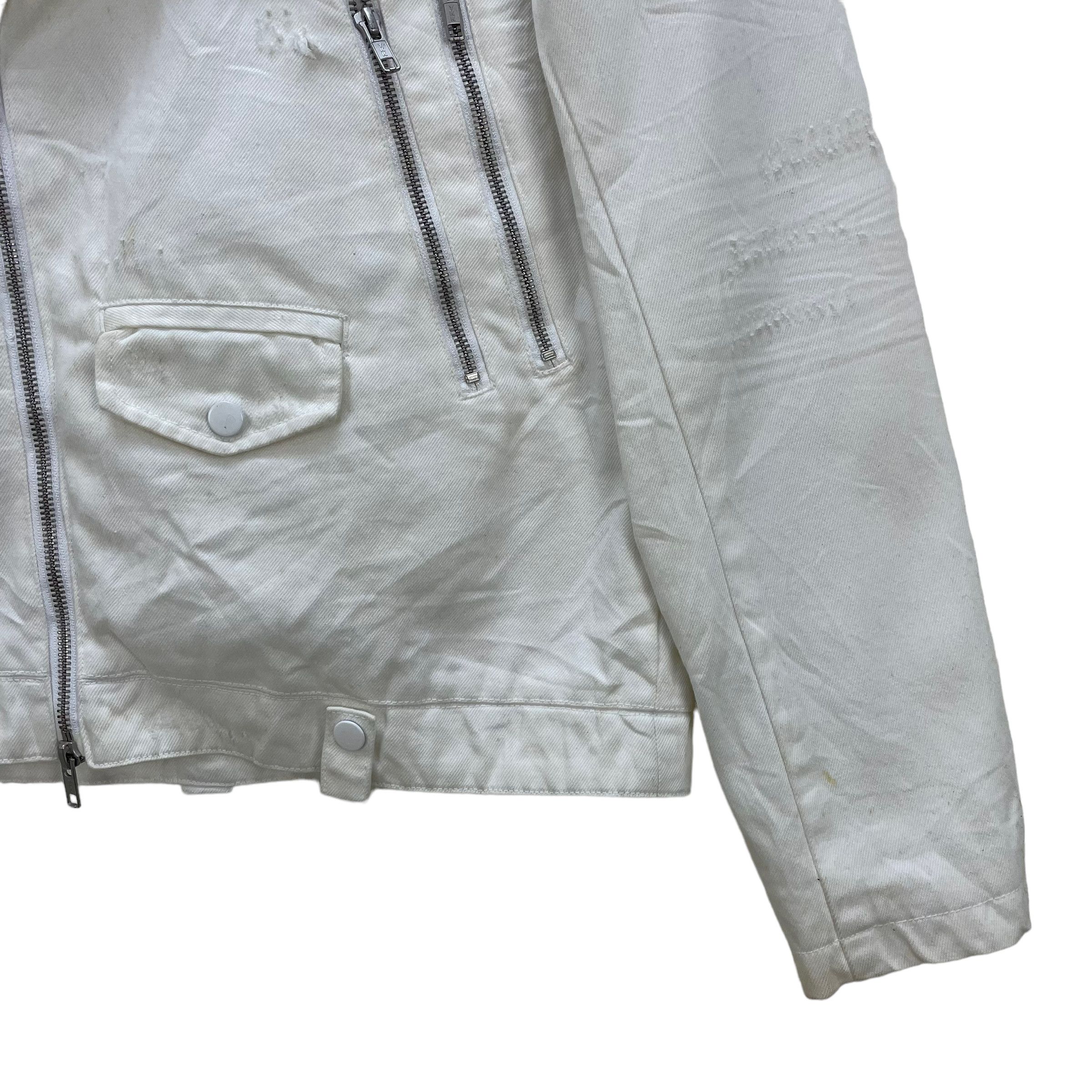 Japanese Brand Japanese Danke Schon Distressed Denim Jacket Double Collar Size M / US 6-8 / IT 42-44 - 6 Thumbnail